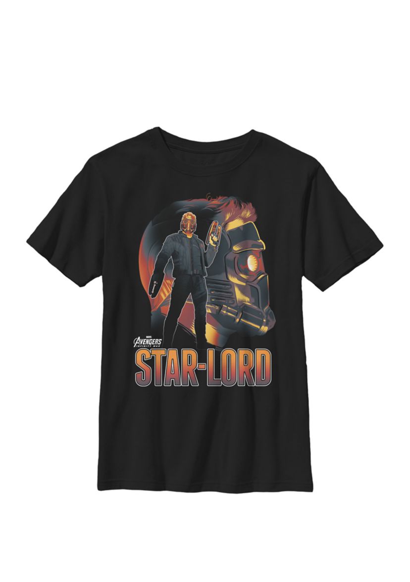  Infinity War Star-Lord Head Profile Crew Graphic T-Shirt