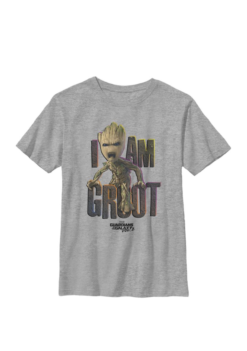  Guardians Vol 2 I AM GROOT Cute Angry Crew Graphic T-Shirt