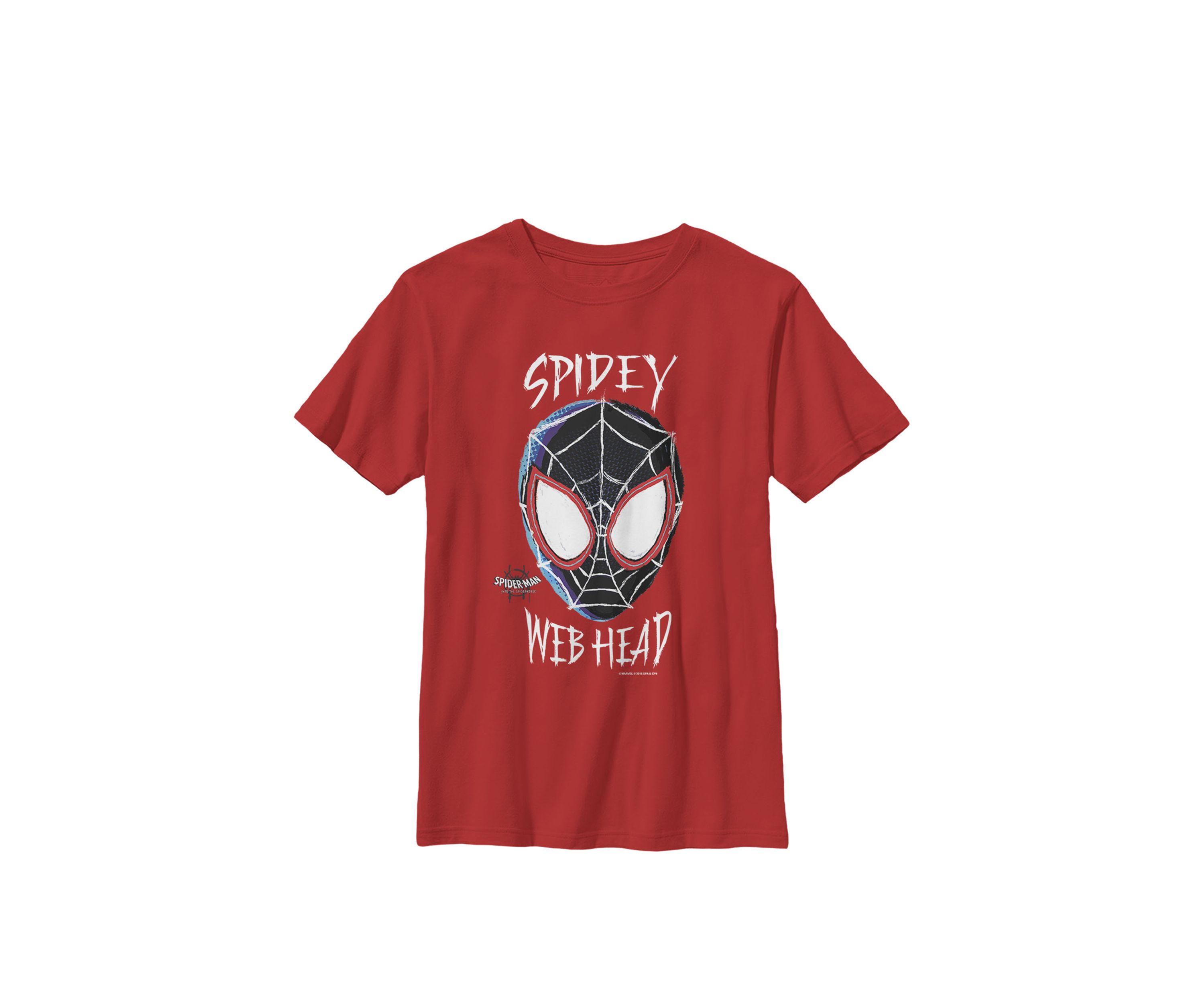  Spiderverse Spidey Web Head Crew Graphic T-Shirt