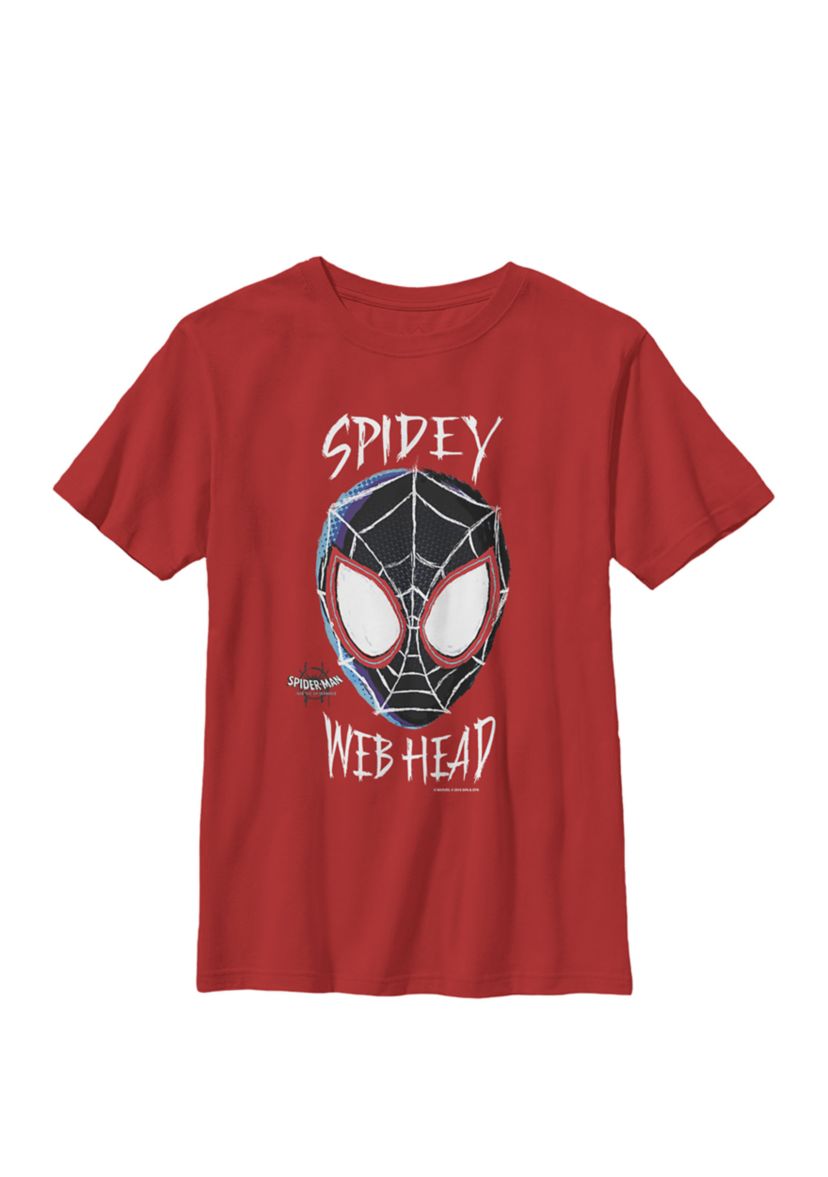  Spiderverse Spidey Web Head Crew Graphic T-Shirt