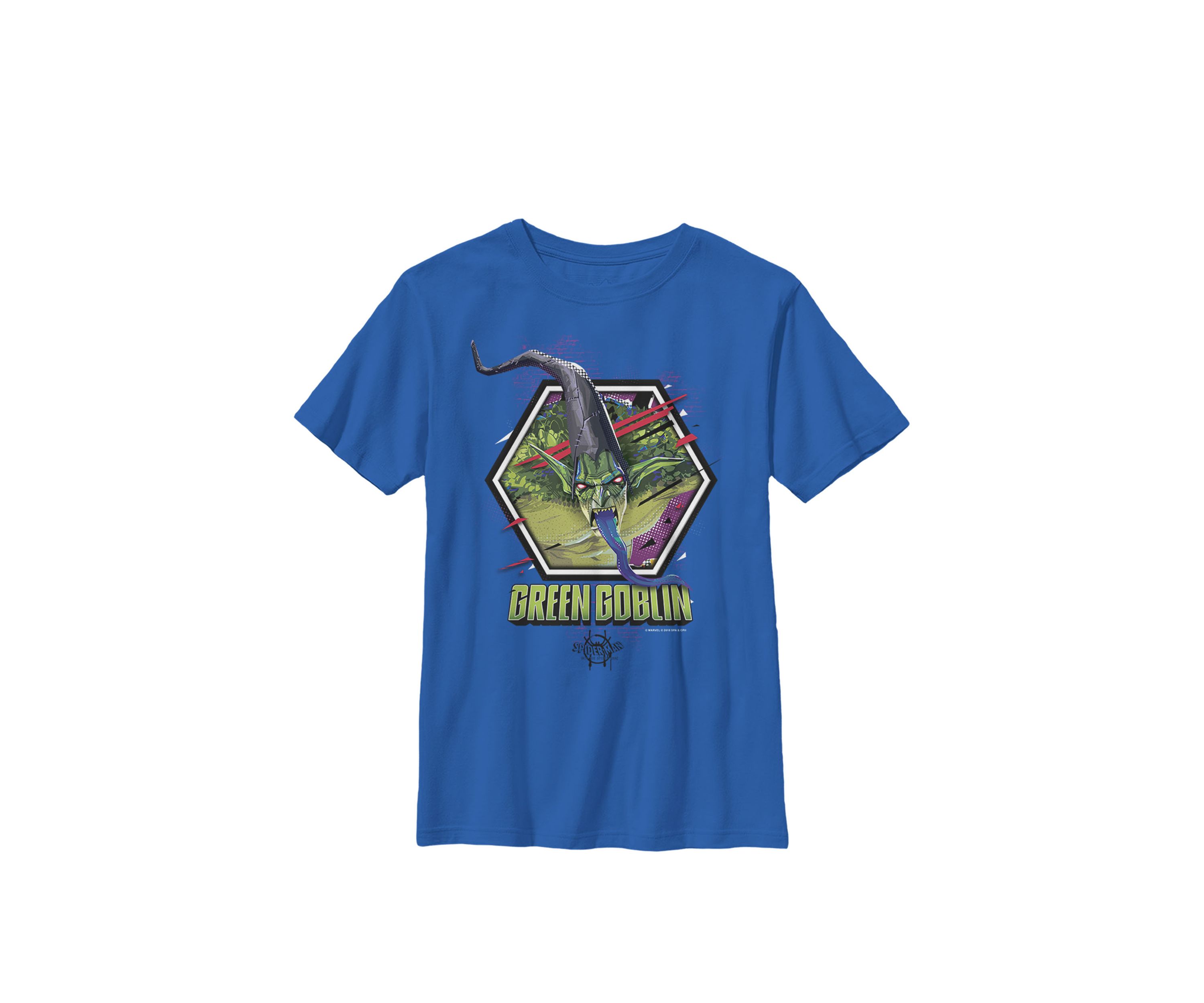 Spiderverse Green Goblin Hexagon Crew Graphic T-Shirt