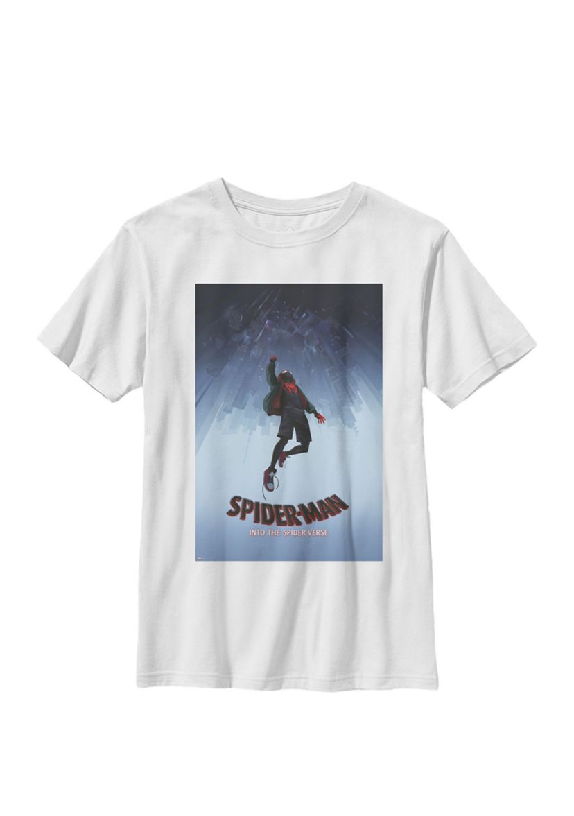  Spiderverse Upside Down City Poster Crew Graphic T-Shirt