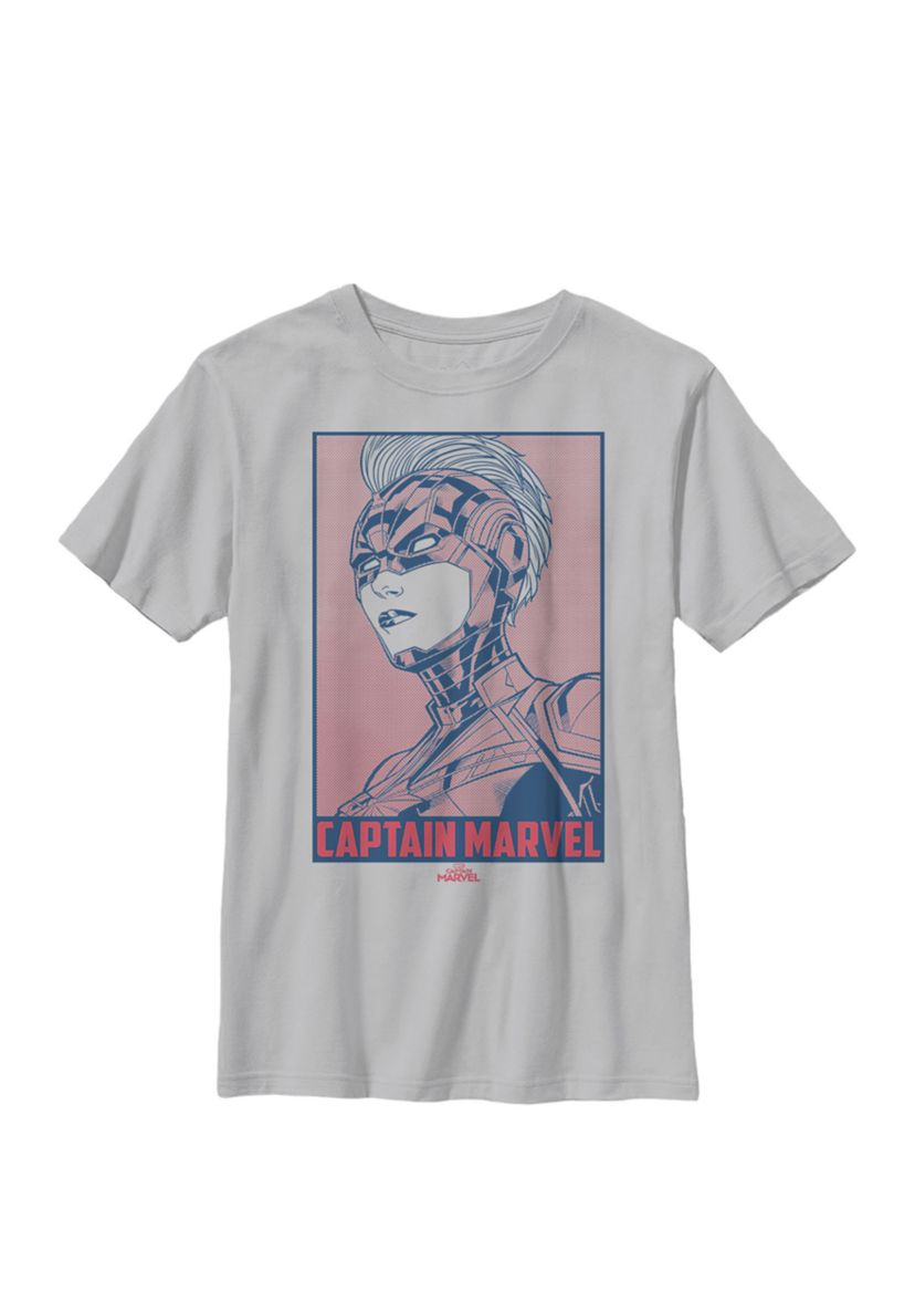 Boys 8-20 Captain Portrait Red Dot Build Up Graphic T-Shirt