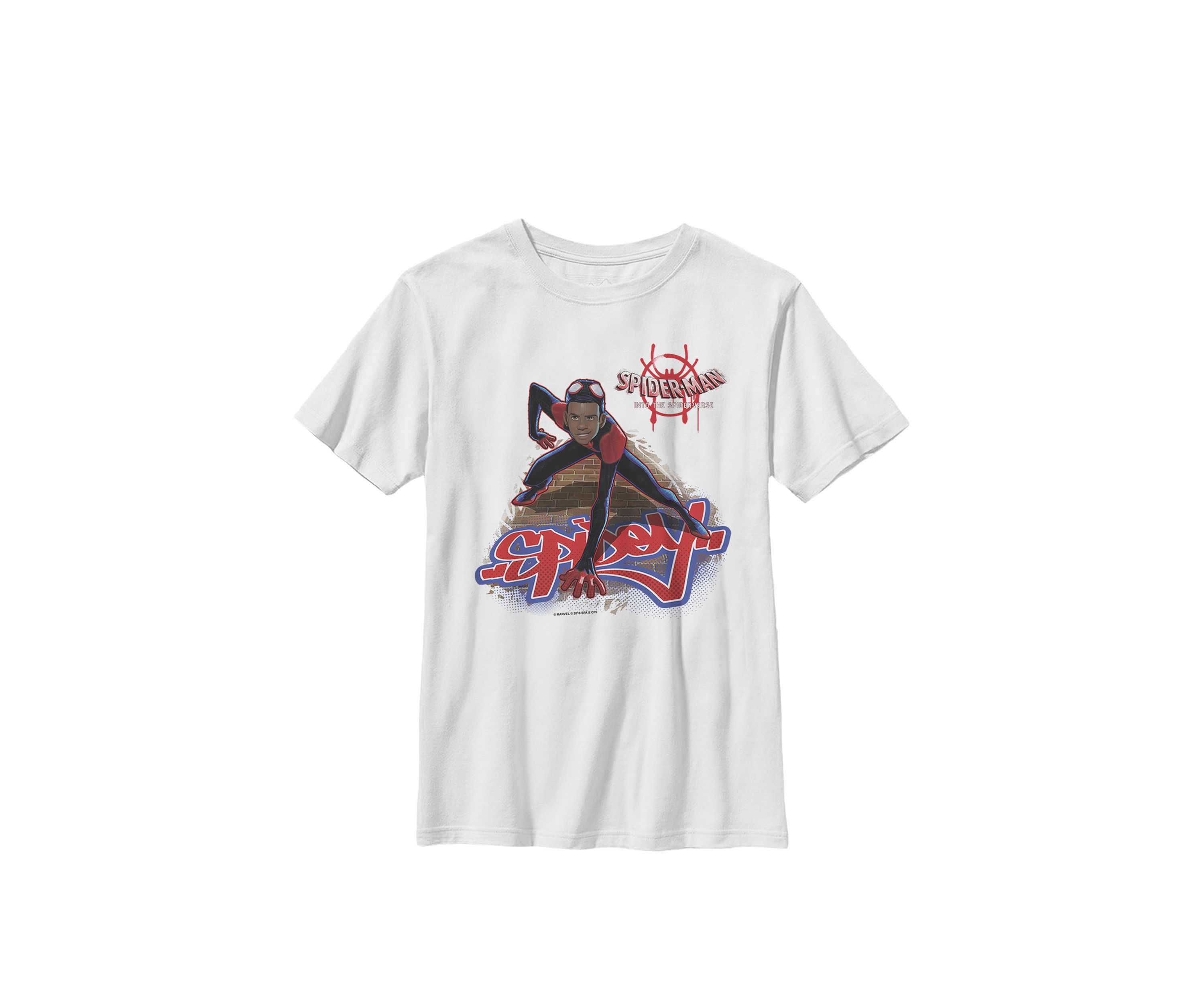 Boys 8-20 Spiderverse Miles Brick Climb Graphic T-Shirt