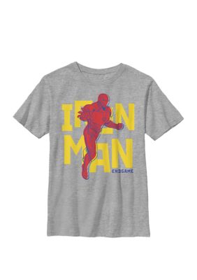 Marvel Boys 8-20 Endgame Iron Man Suit Bold Text Graphic T-Shirt, XL