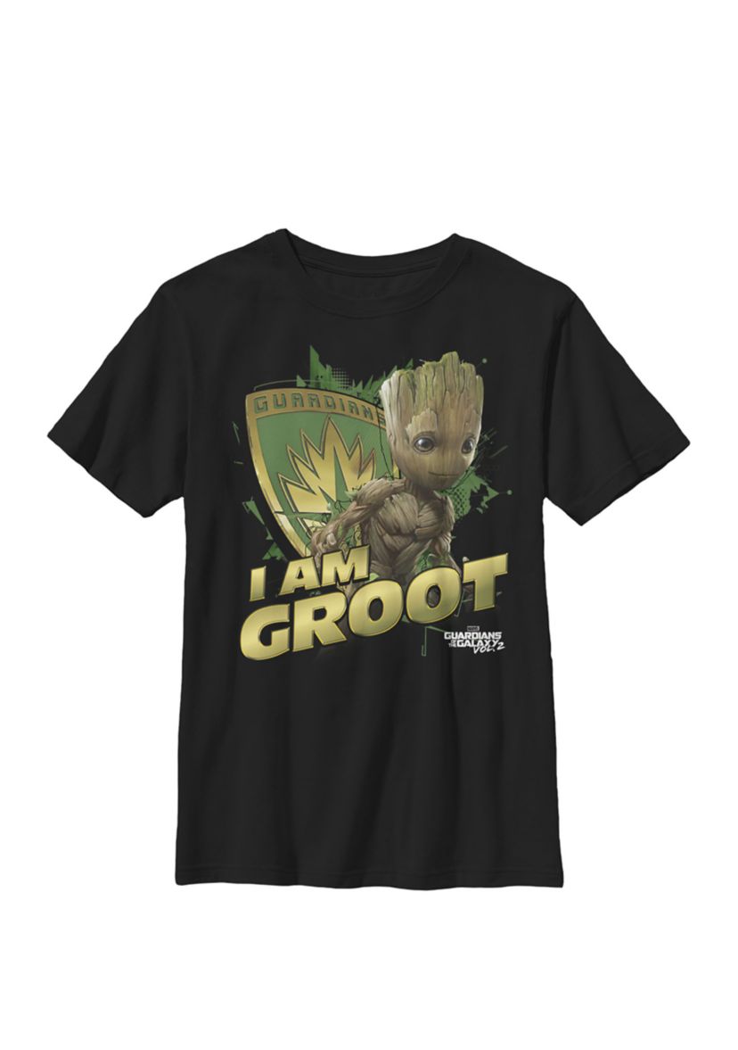Boys 8-20 Guardians Vol.2 I AM GROOT Shield Splash Graphic T-Shirt