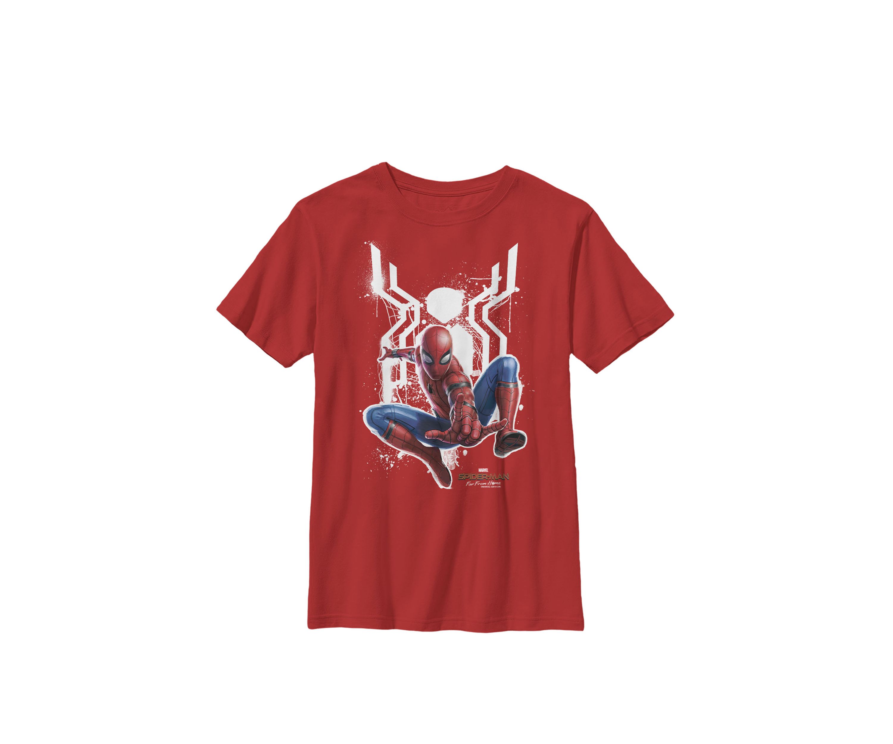 Boys 8-20 Spider-Man Far From Home Painted Logo Swing Poster Graphic T-Shirt 