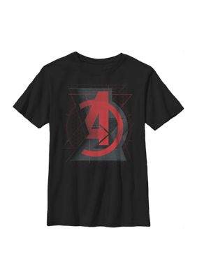 Marvel Boys 4-7 Avengers Widow Logo Graphic Top, Black, Large