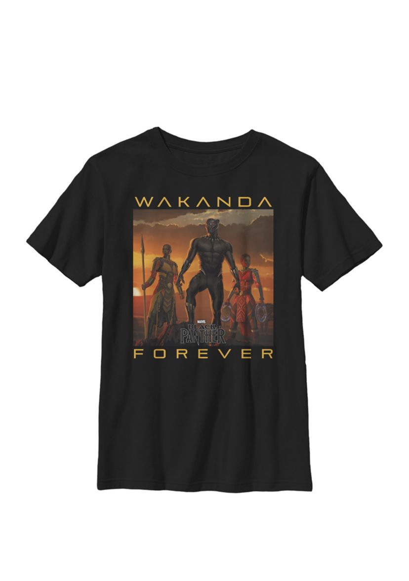 Boys 8-20 Black Panther Movie Wakanda Forever Graphic T-Shirt 