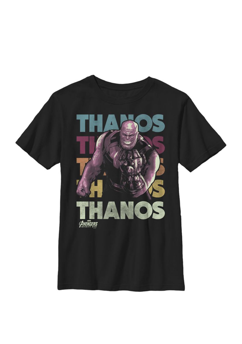 Boys 8-20 Infinity War Thanos Retro Rainbow Graphic T-Shirt 