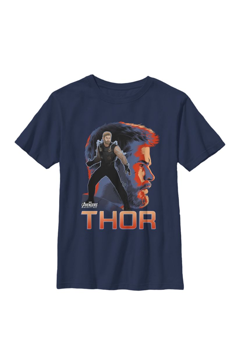 Boys 8-20 Infinity War Thor Big Head Profile Graphic T-Shirt 