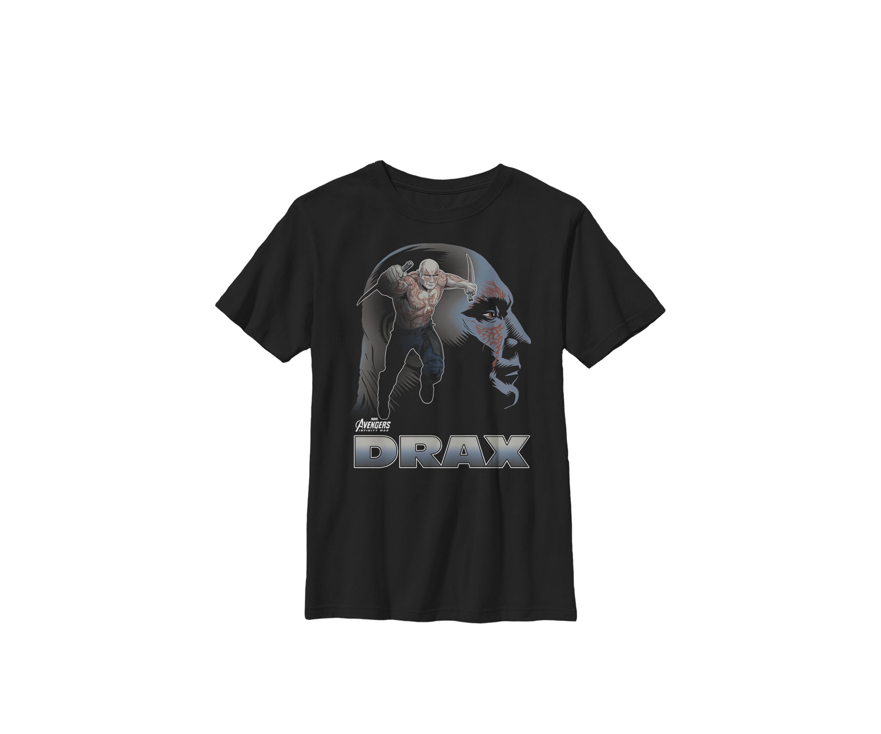 Boys 8-20 Infinity War Drax Big Head Profile Graphic T-Shirt 