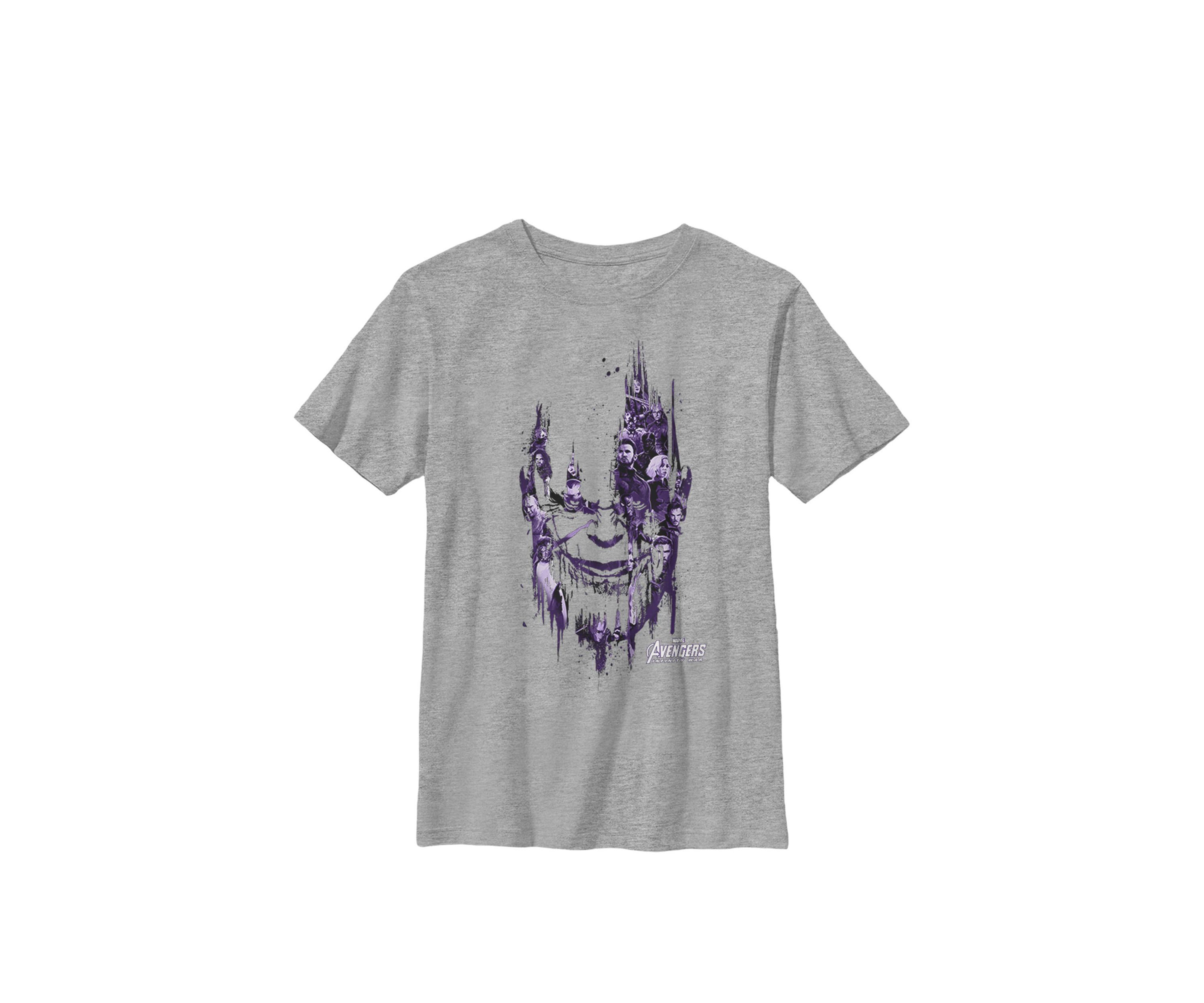 Boys 8-20  Infinity War Paint Splat Thanos Head Graphic T-Shirt 