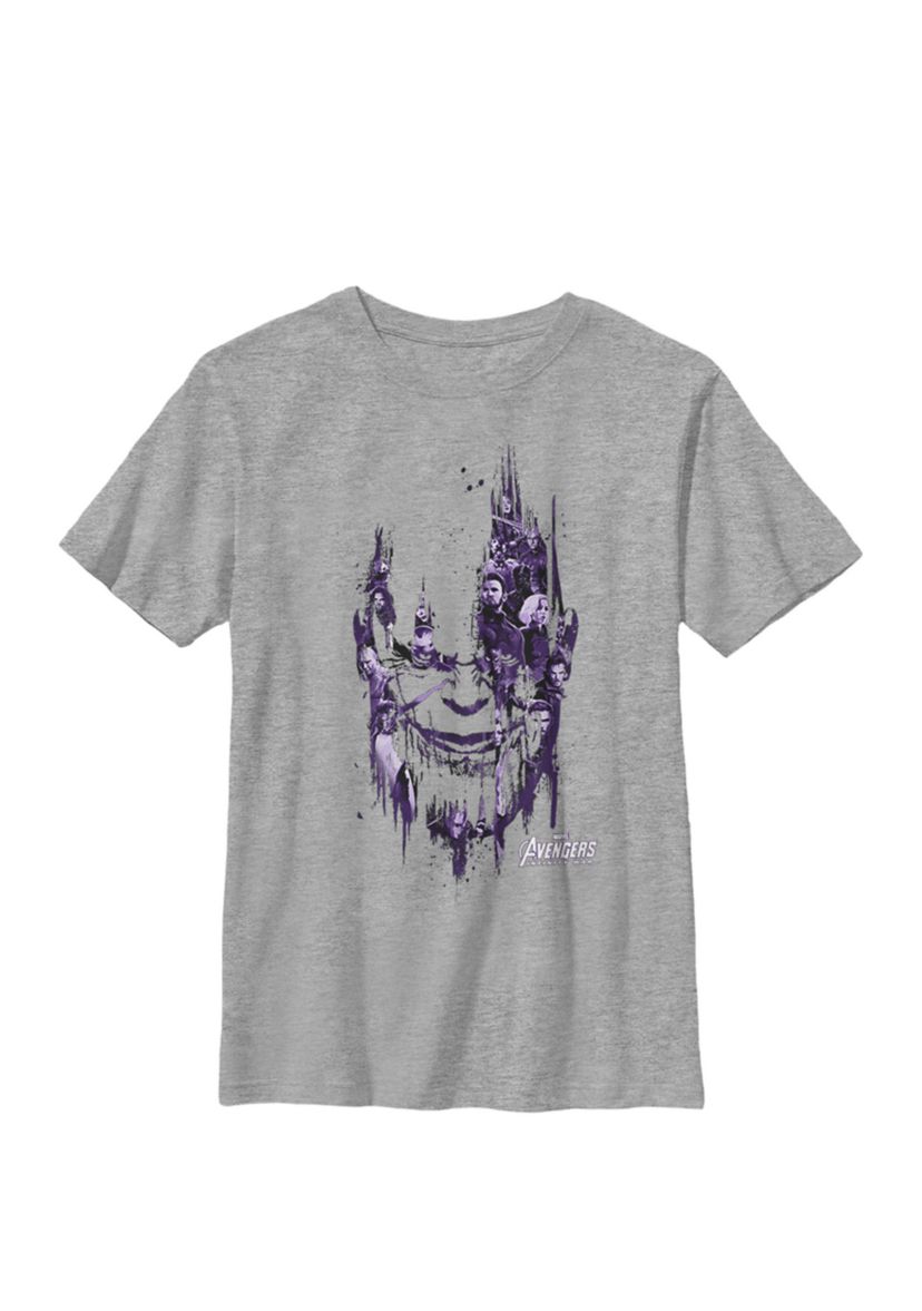 Boys 8-20  Infinity War Paint Splat Thanos Head Graphic T-Shirt 
