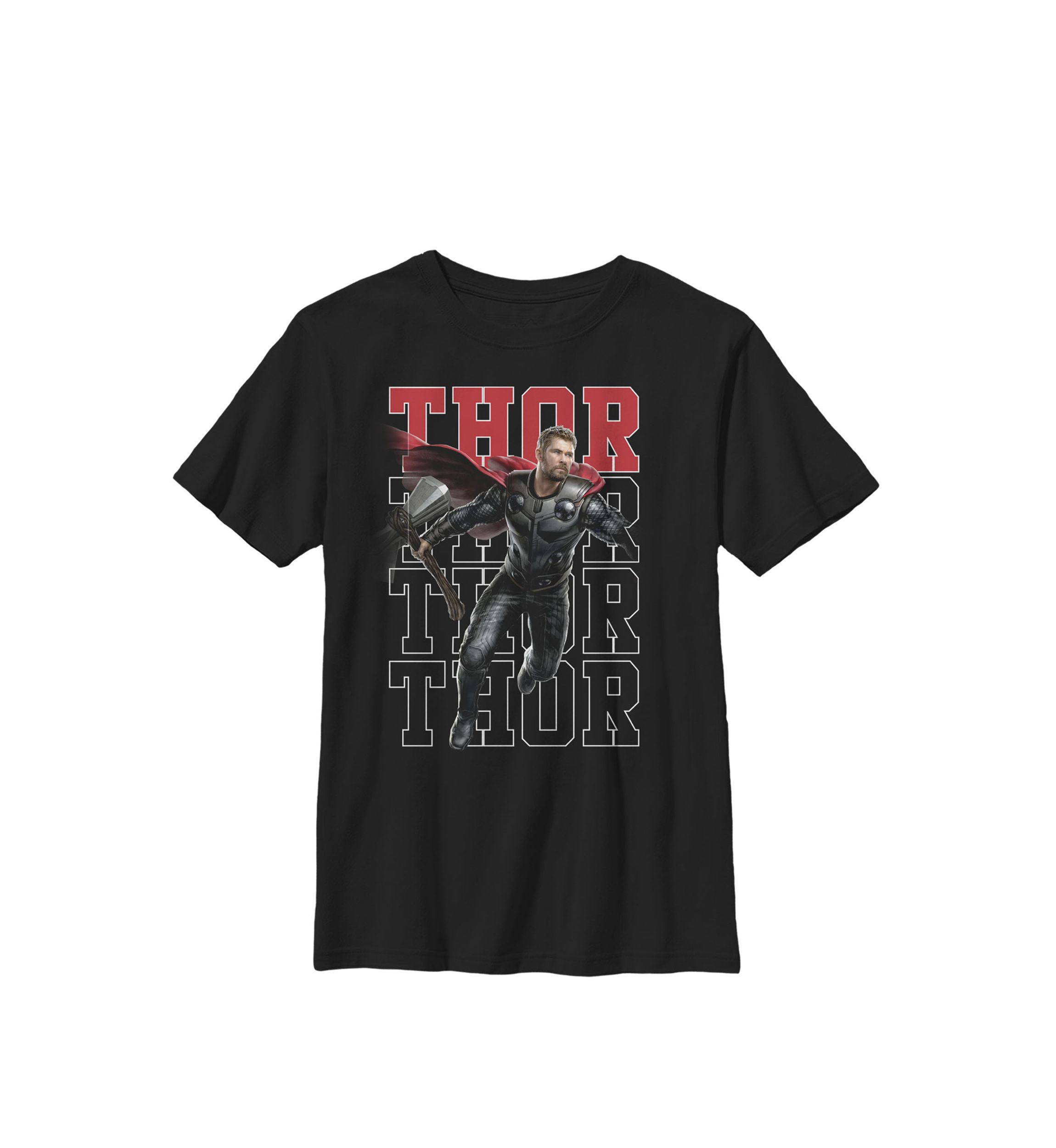 Boys 8-20 Avengers Endgame Thor Pose Name Stack Graphic T-Shirt 