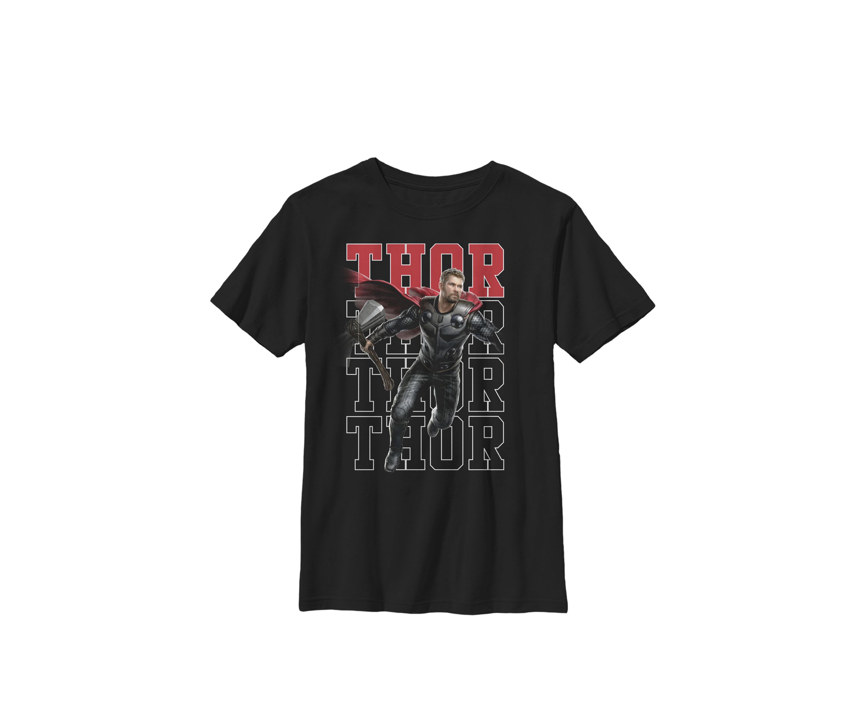 Boys 8-20 Avengers Endgame Thor Pose Name Stack Graphic T-Shirt 