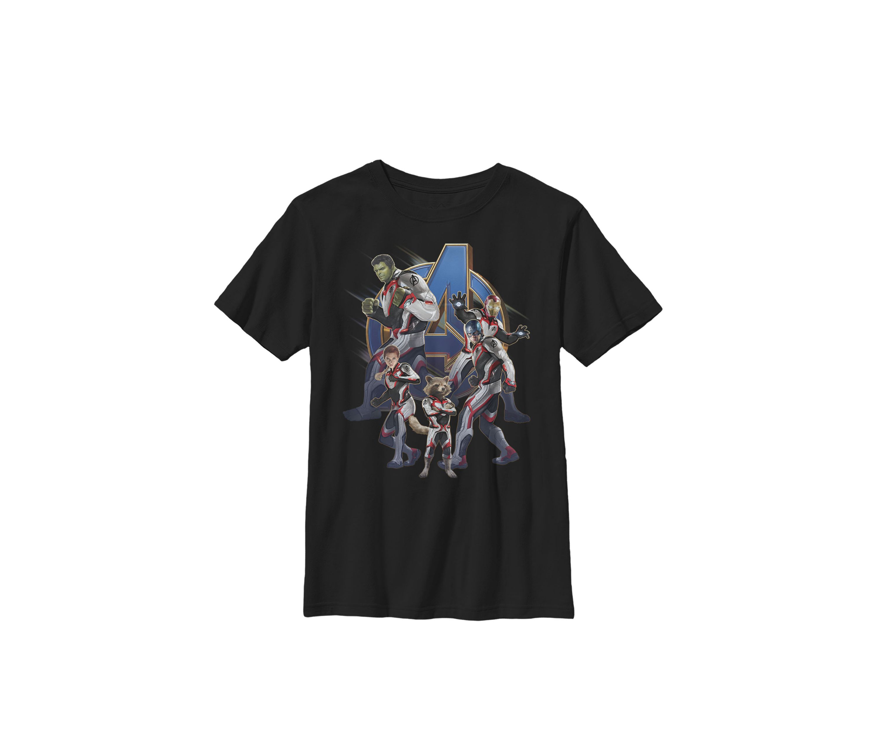 Avengers Endgame Group Shot In Suits Crew Graphic T-Shirt