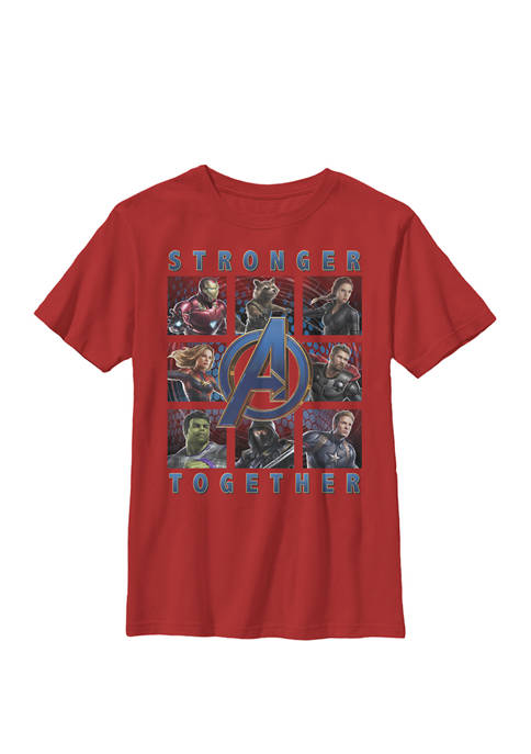 Avengers Endgame Stronger Together Panel Crew Graphic T-Shirt