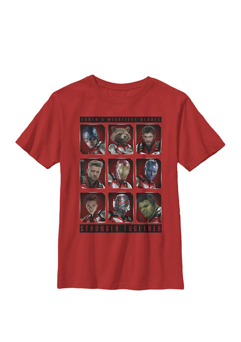  Avengers Endgame Mightiest Heroes Stack Crew Graphic T-Shirt