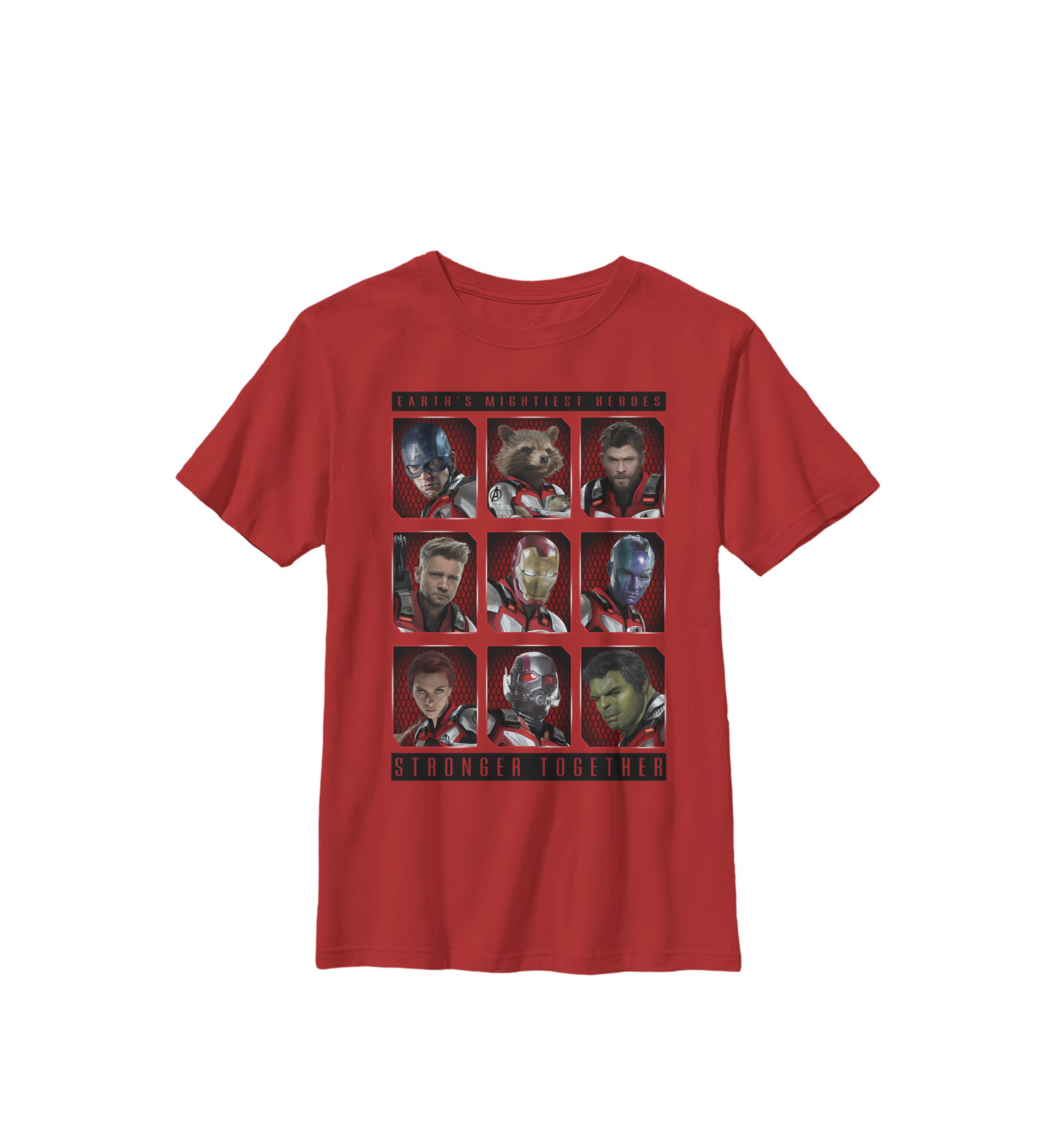  Avengers Endgame Mightiest Heroes Stack Crew Graphic T-Shirt