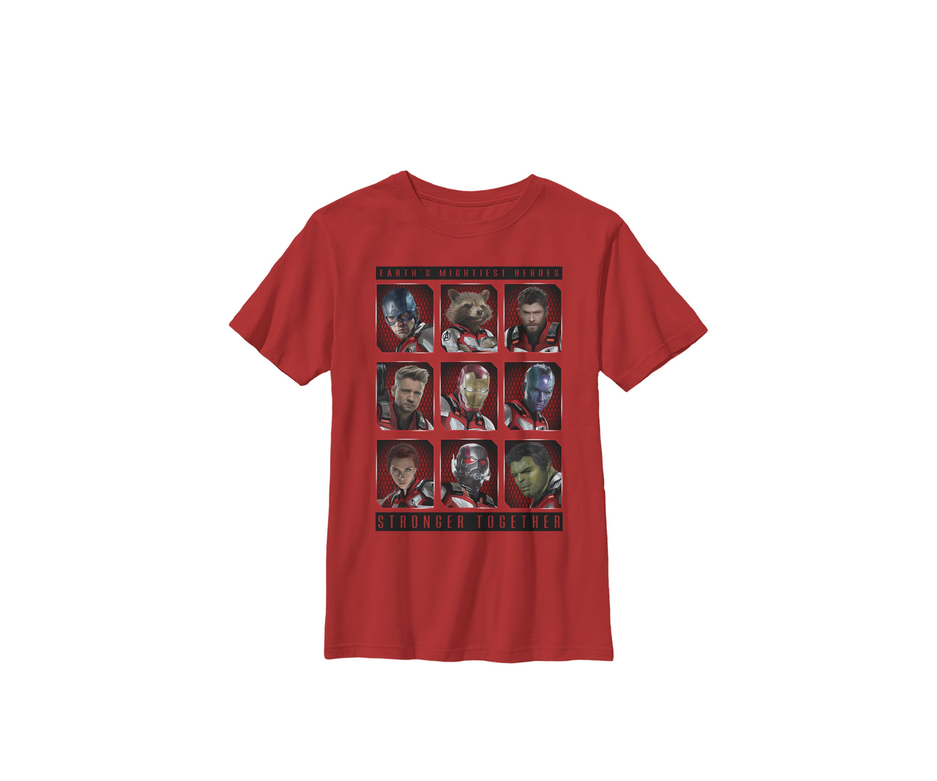  Avengers Endgame Mightiest Heroes Stack Crew Graphic T-Shirt