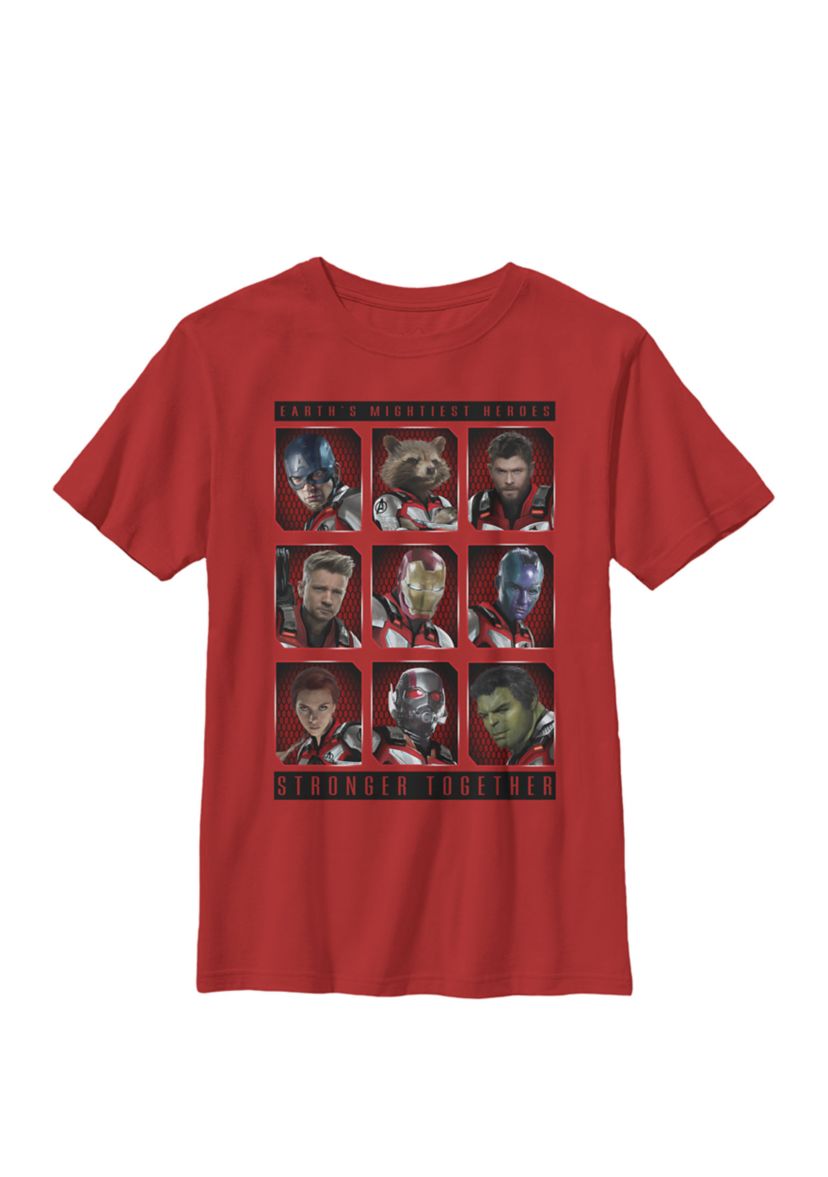  Avengers Endgame Mightiest Heroes Stack Crew Graphic T-Shirt
