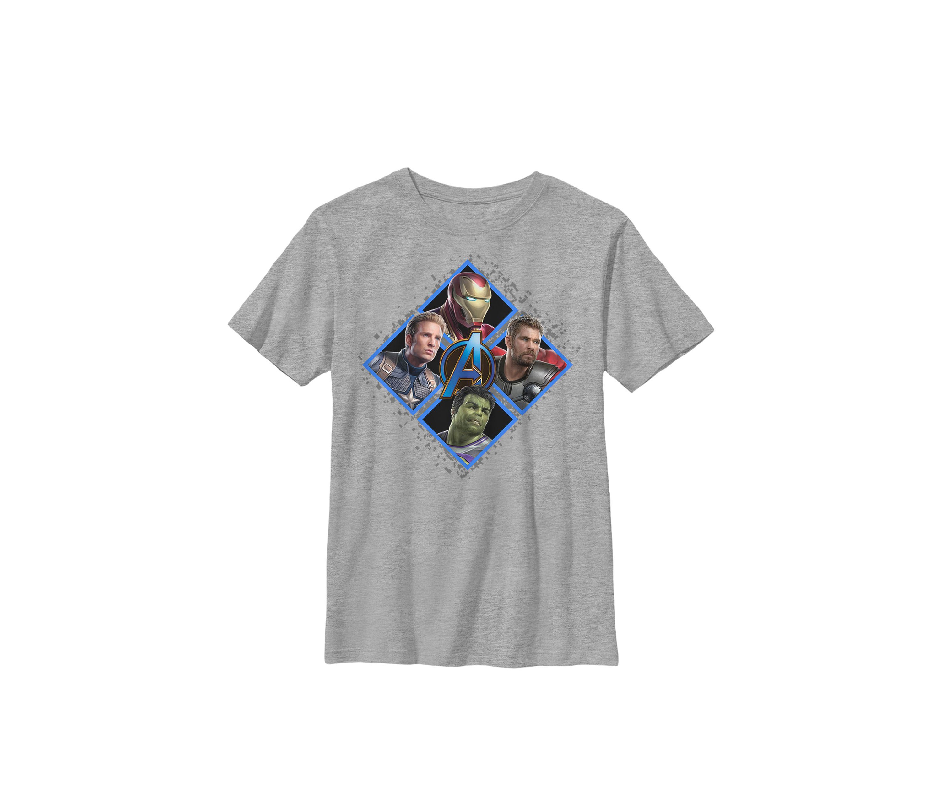  Avengers Endgame Triangle Head Shot Crew Graphic T-Shirt