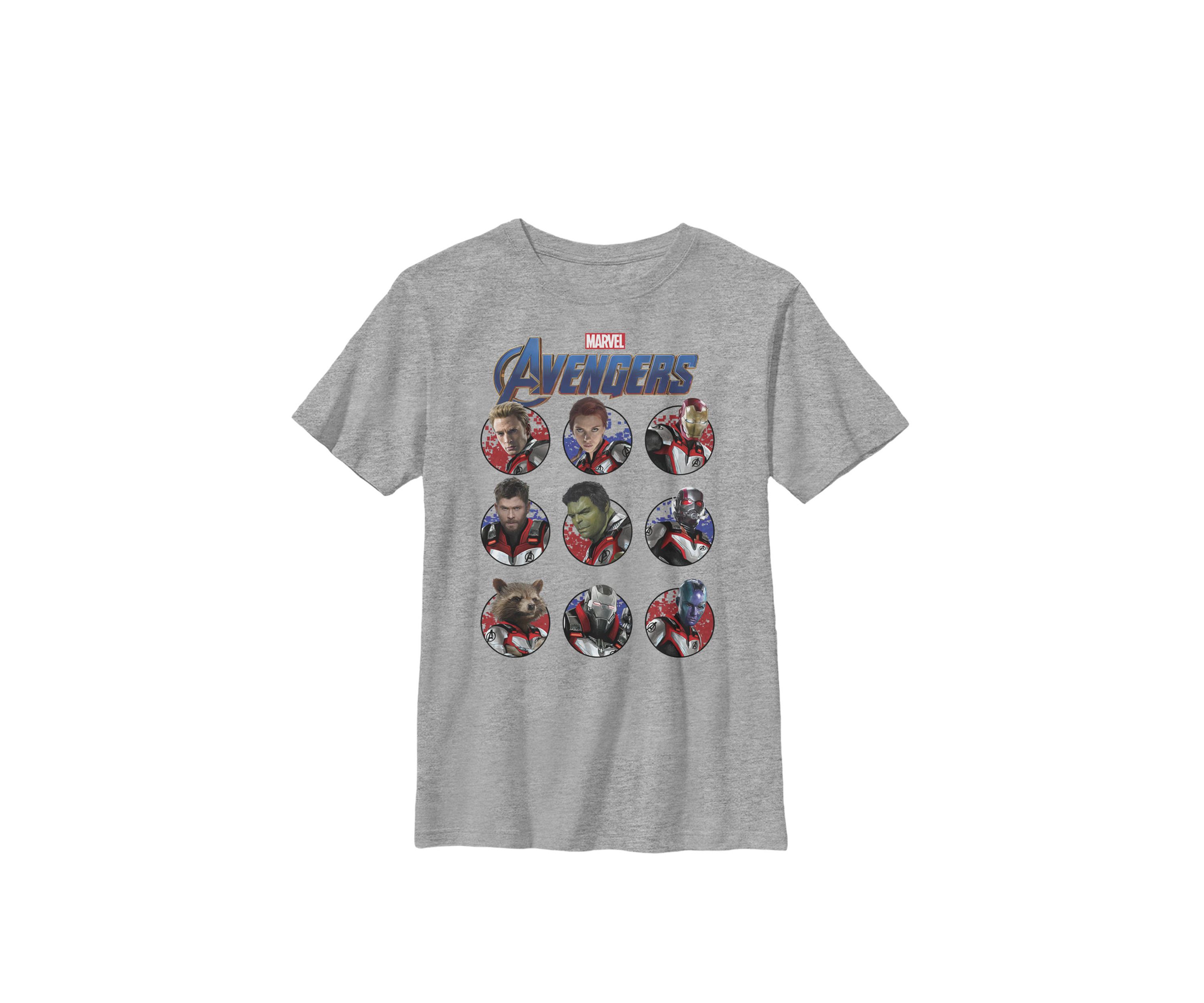 Avengers Endgame Main Cast Circles Crew Graphic T-Shirt