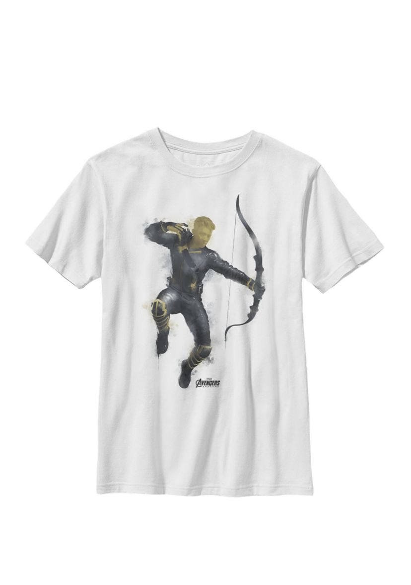 Avengers Endgame Hawkeye Spray Paint Crew Graphic T-Shirt