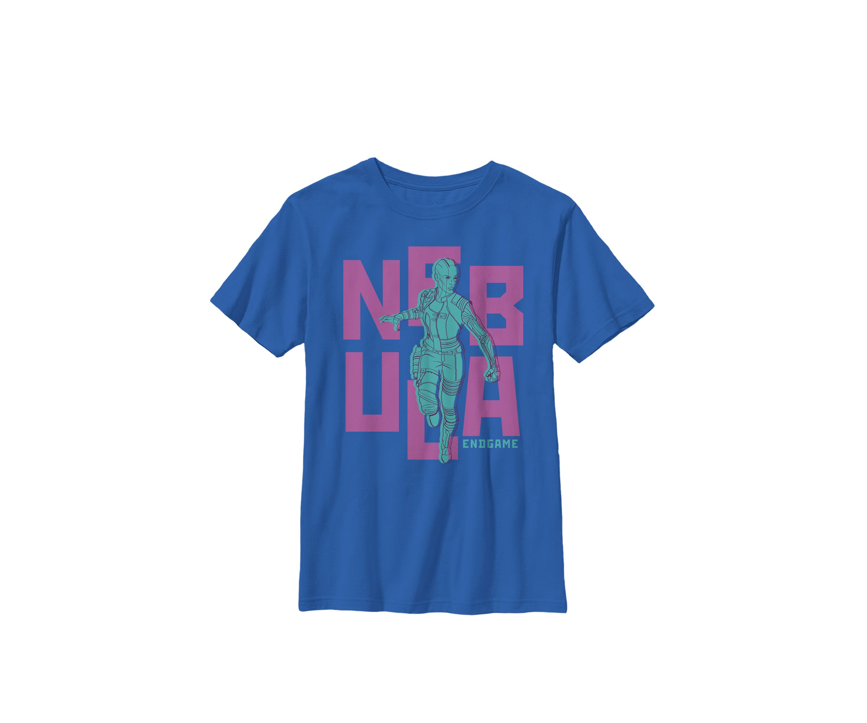 Avengers Endgame Nebula Bold Name Logo Crew Graphic T-Shirt