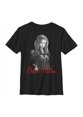 Marvel Boys 4-7 Black Widow Mono Graphic Top, XS