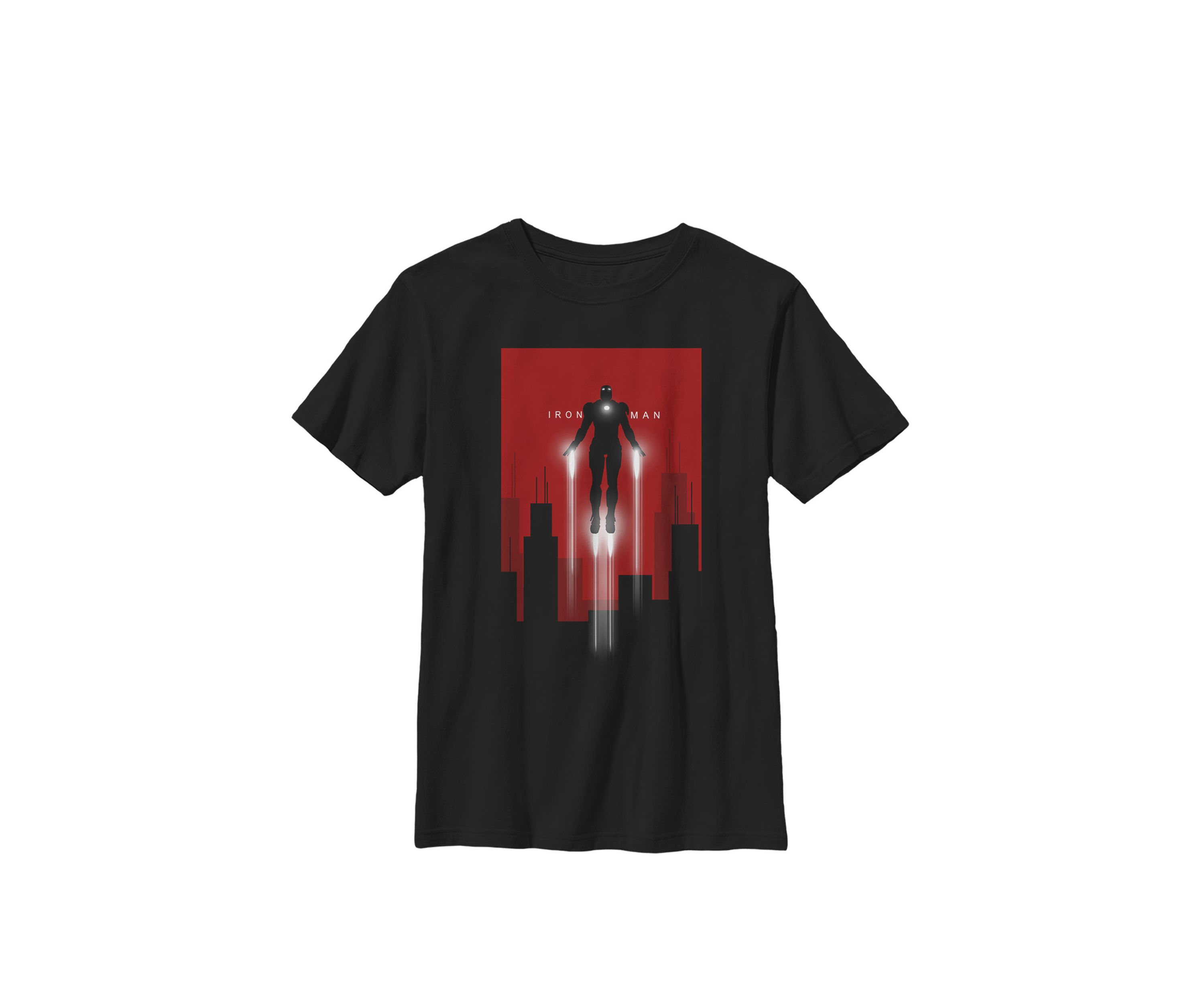 Iron Man in Flight Deco Art Style Crew Graphic T-Shirt