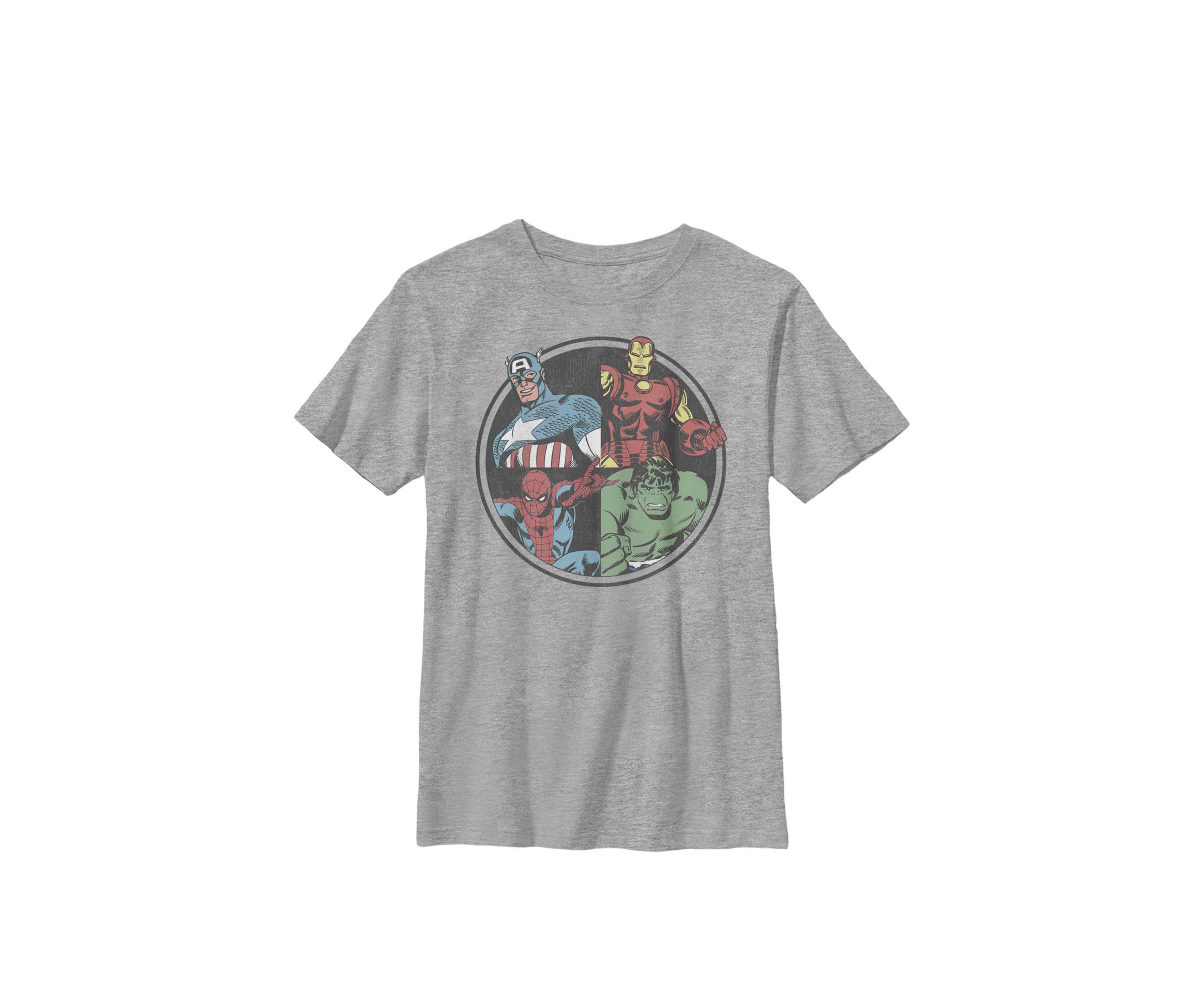  Avengers Classic Circle Group Shot Poster Crew Graphic T-Shirt