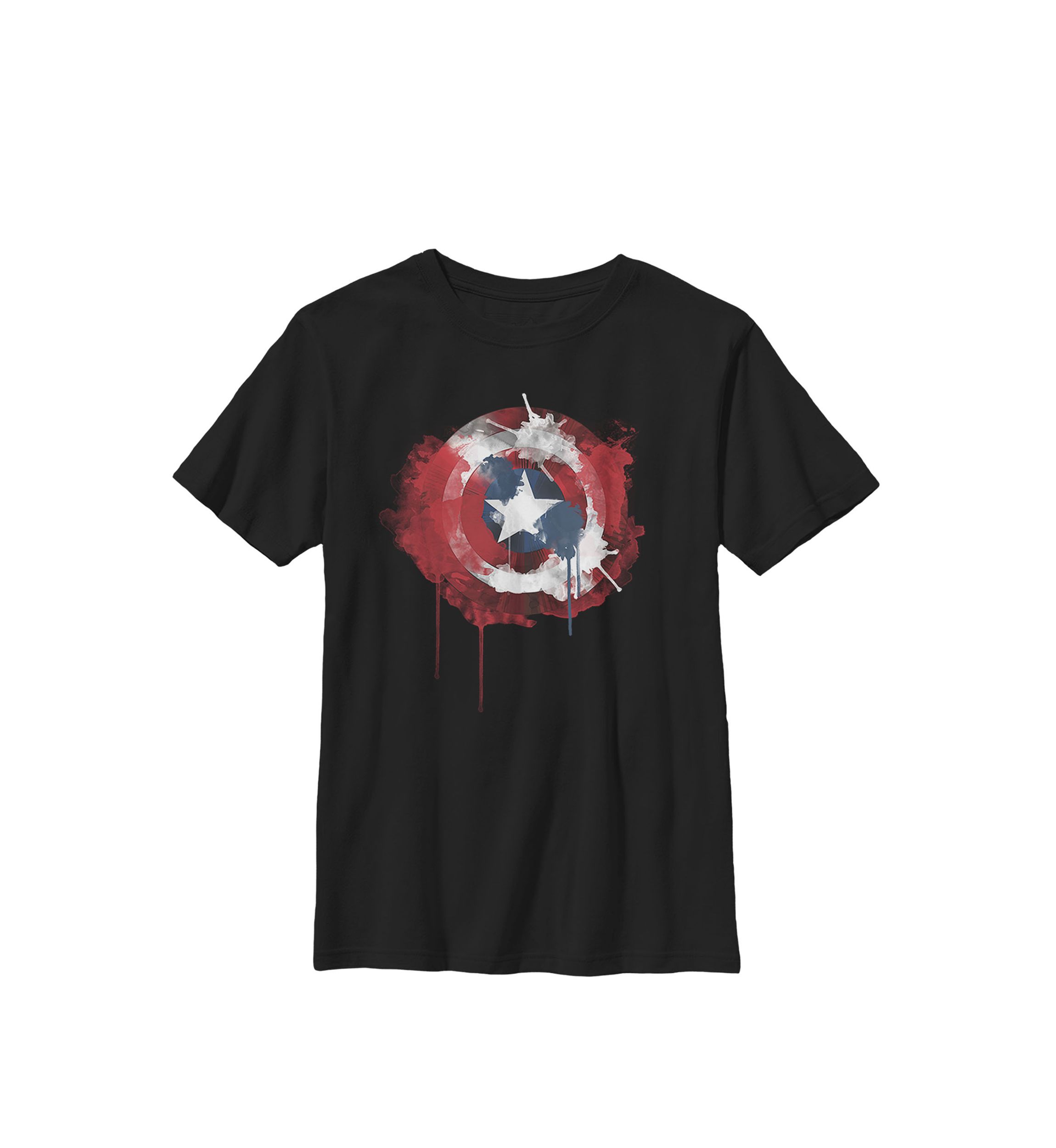Captain America Avengers Shield Watercolor Crew T-Shirt