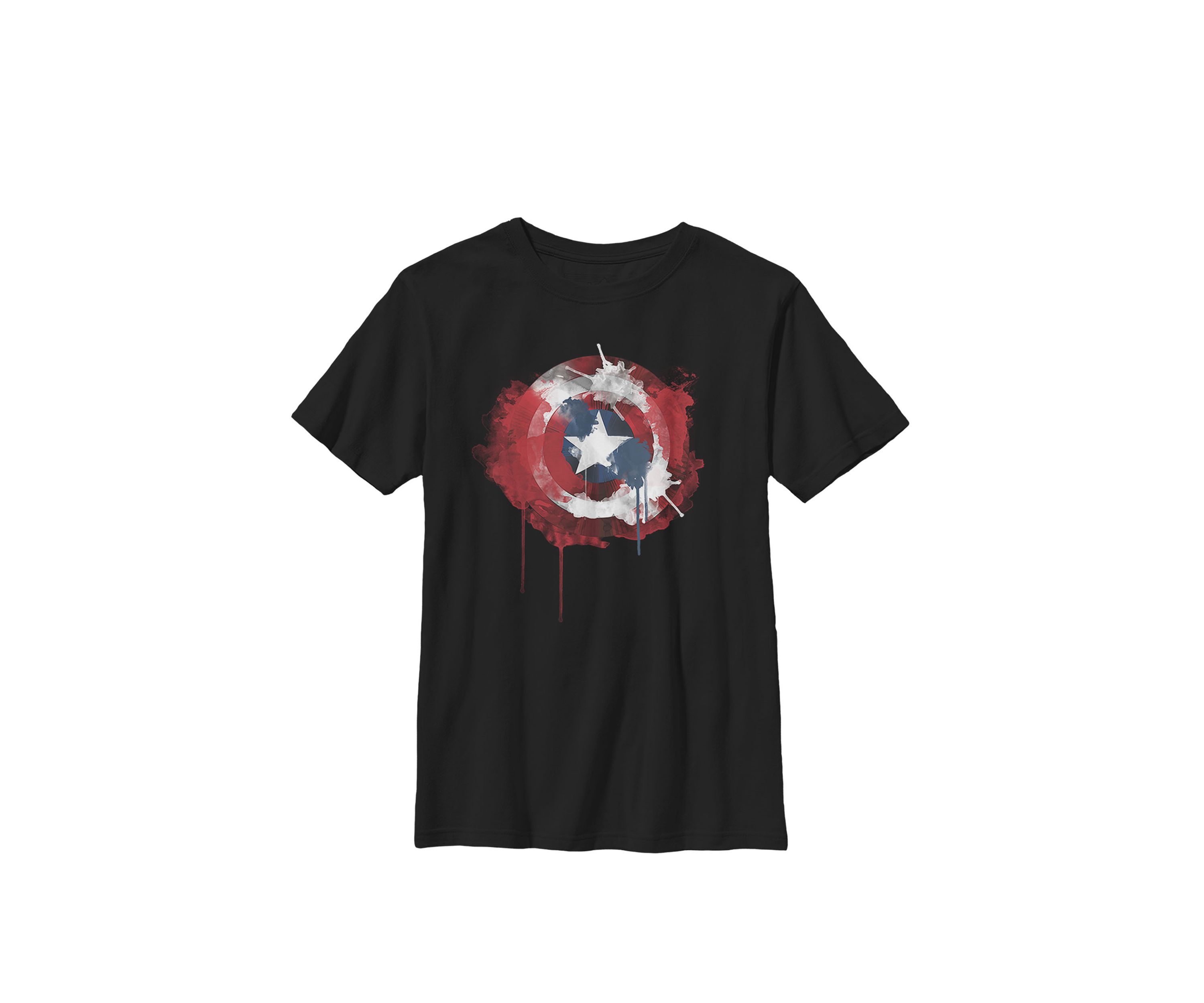 Captain America Avengers Shield Watercolor Crew T-Shirt