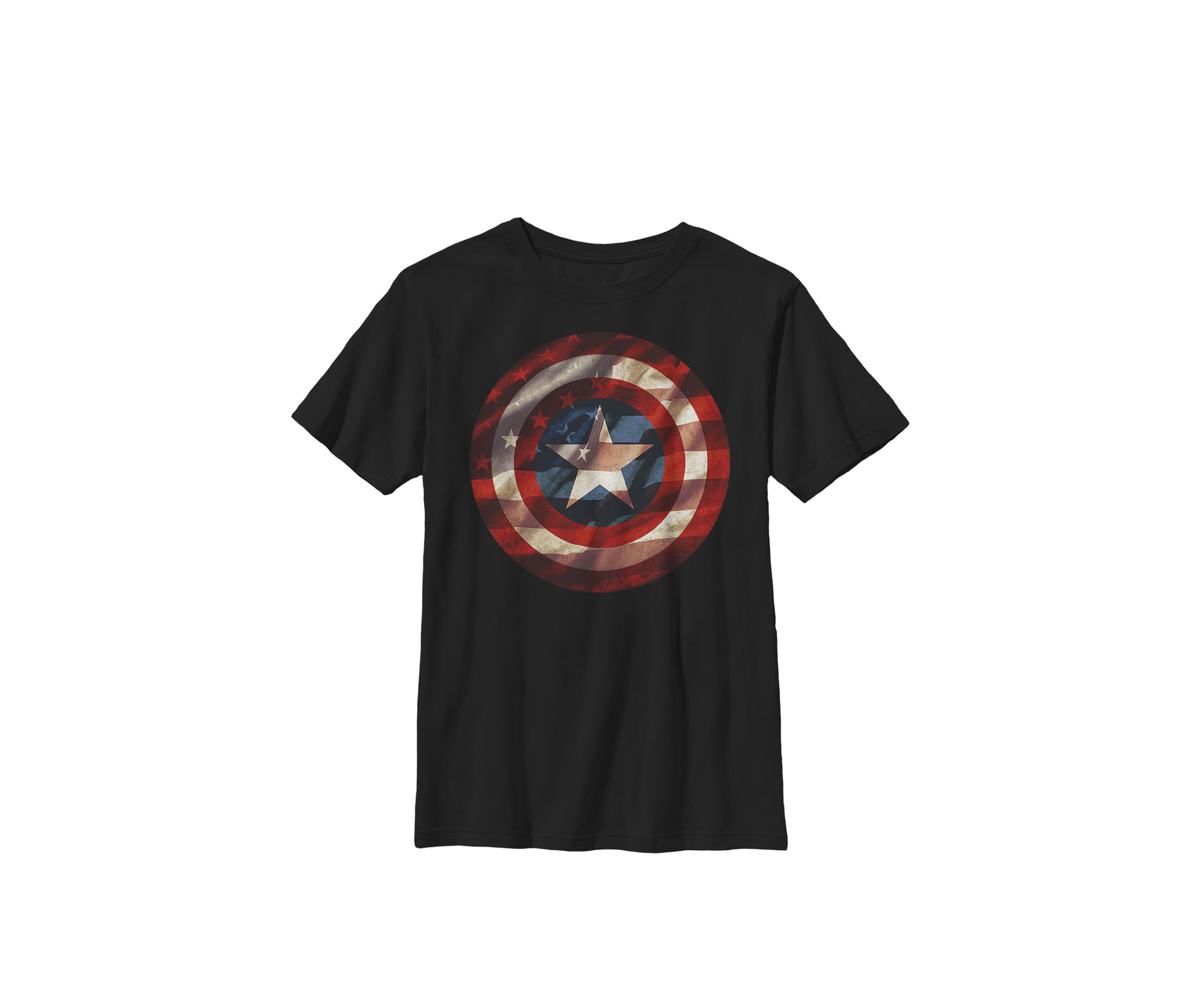 Captain America Avengers Shield Flag Crew T-Shirt