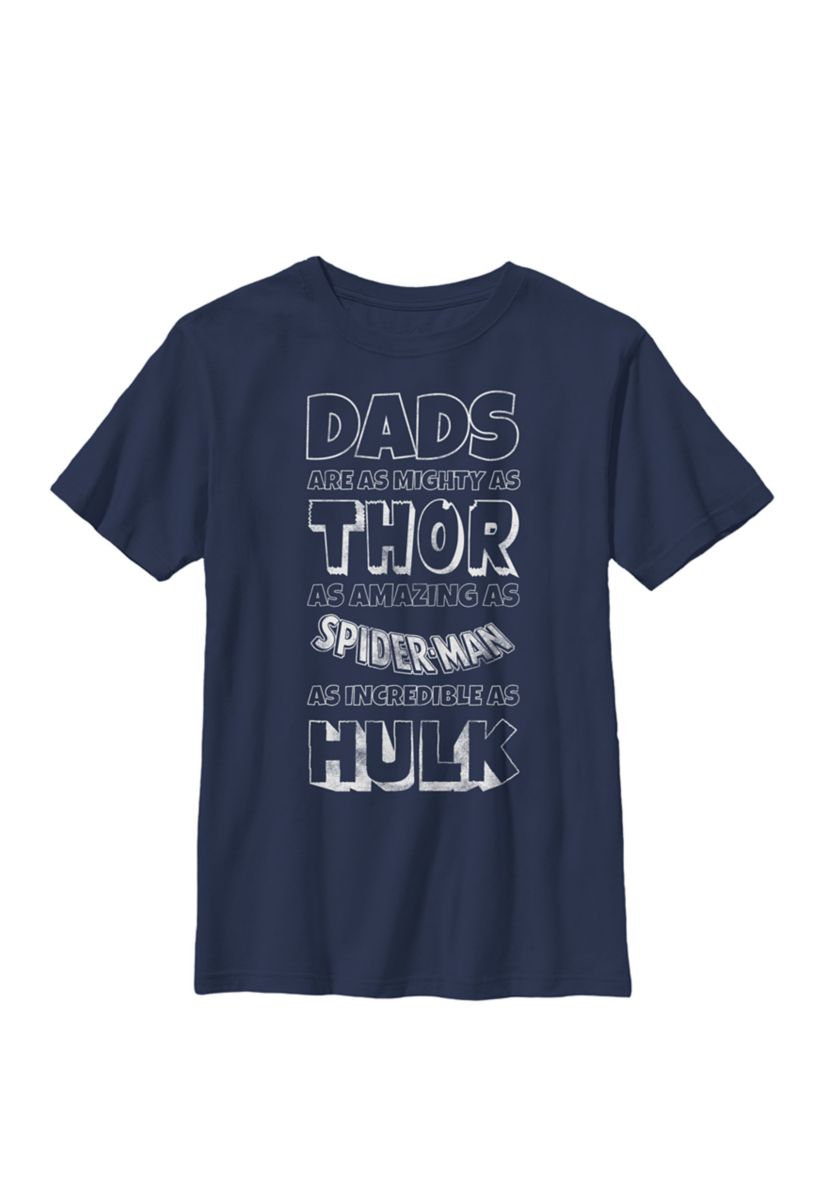 Avengers Fathers Day Dad Traits Crew T-Shirt