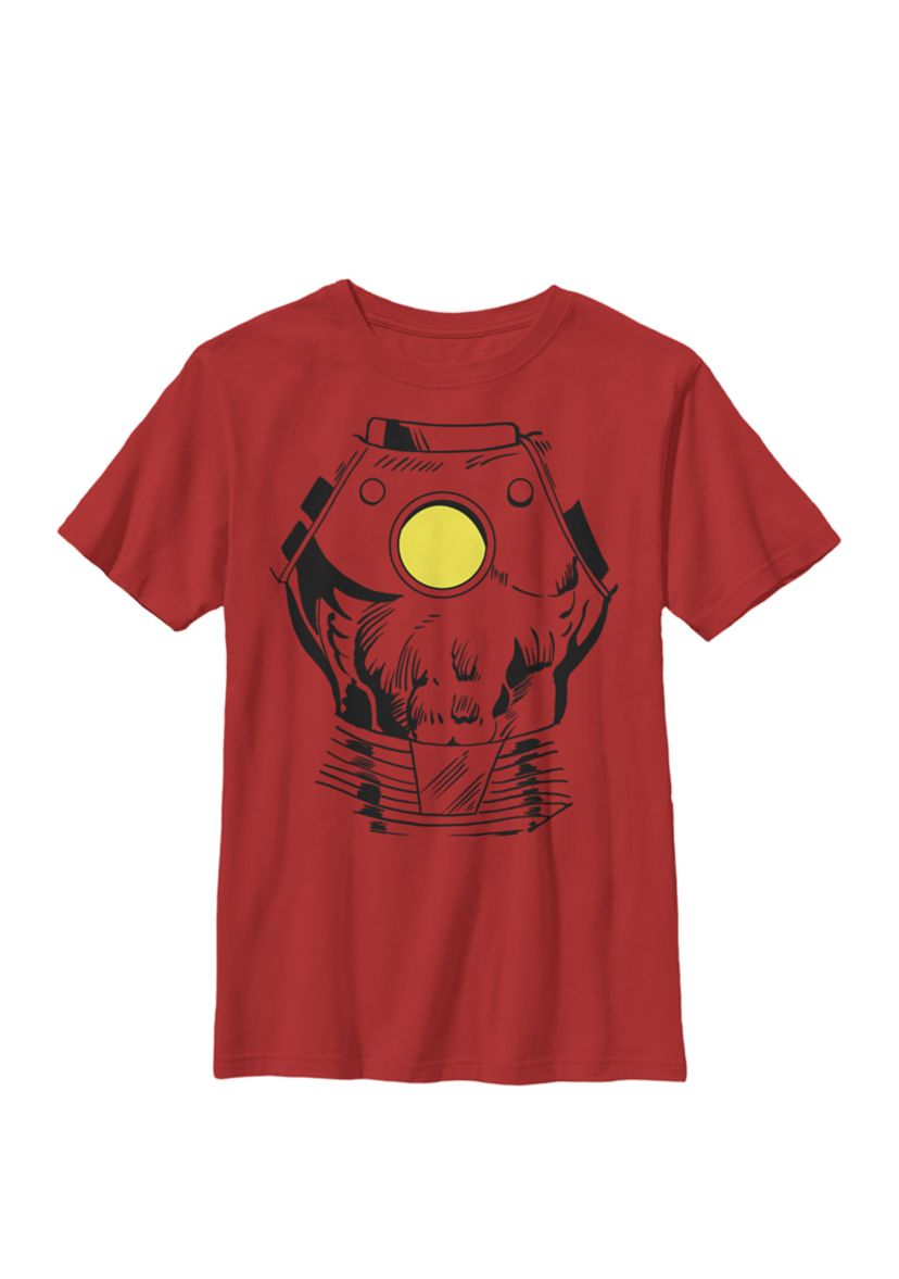  Iron Man Suit Super Retro Halloween Cosplay Crew T-Shirt