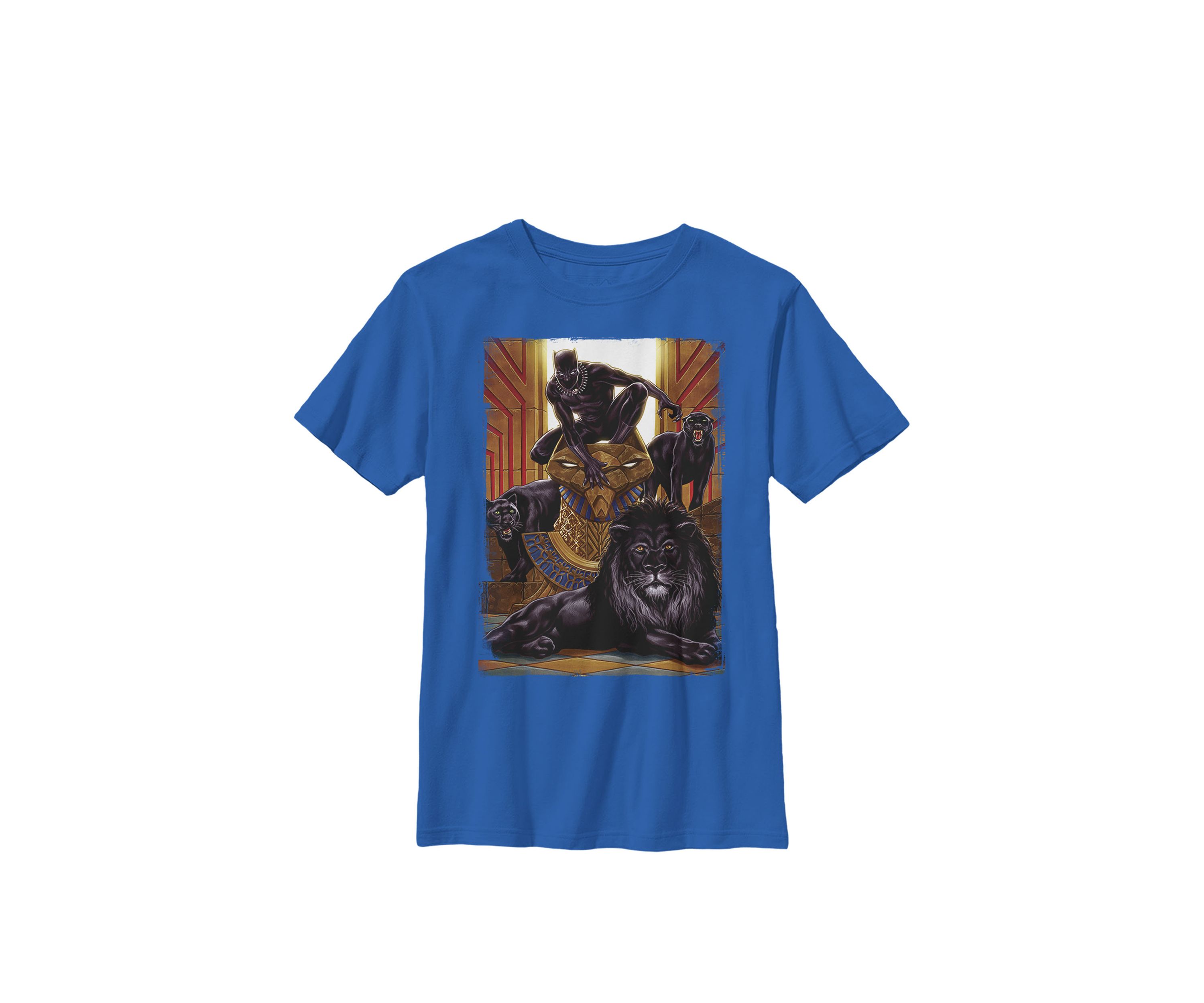  Boys 8-20 Black Panther King In the Lions Den Graphic T-Shirt