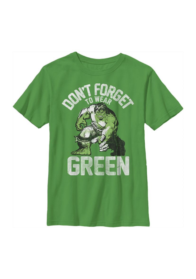 Boys 4-7  Hulk Wear Green Graphic T-Shirt