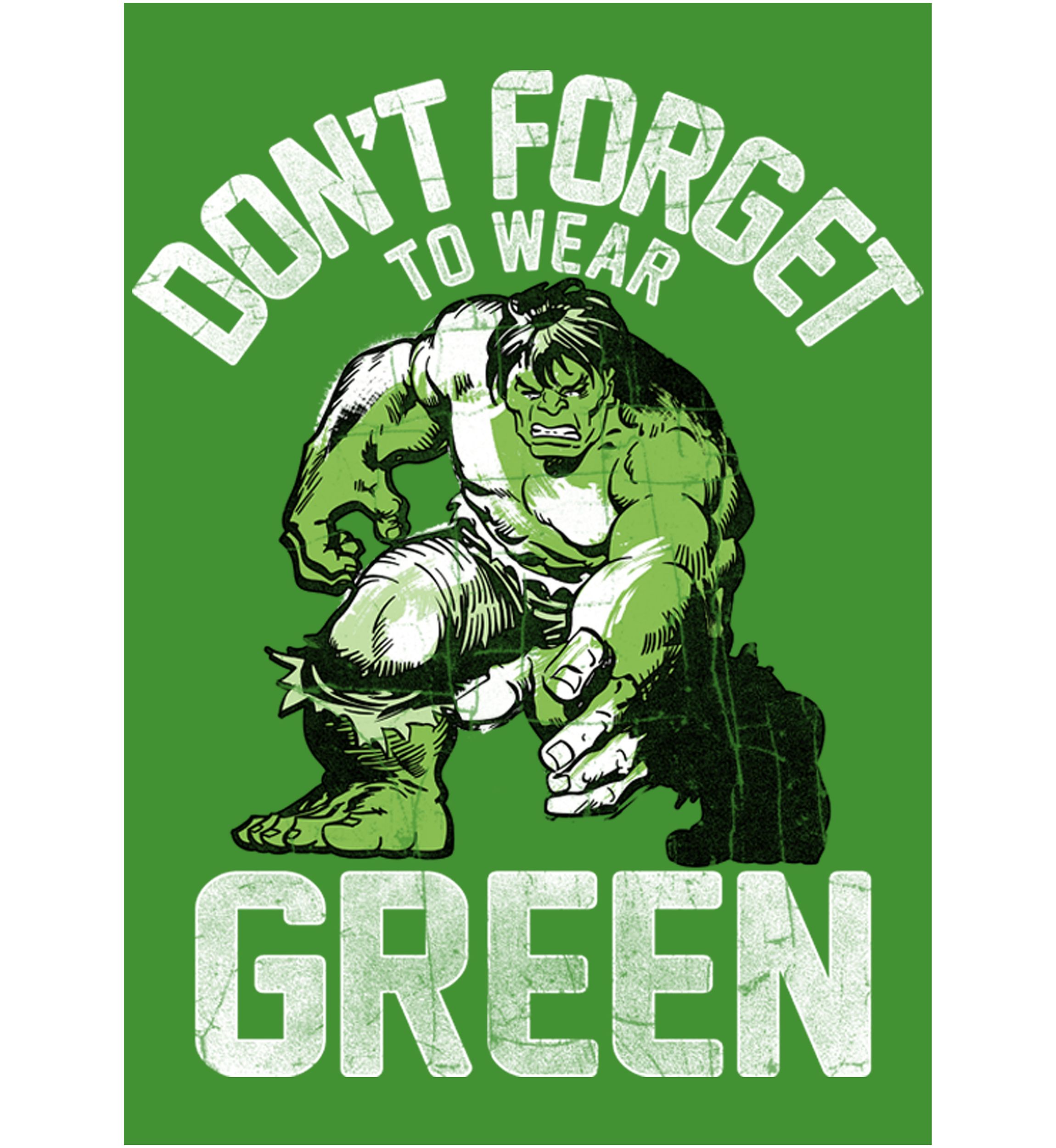 Boys 4-7  Hulk Wear Green Graphic T-Shirt