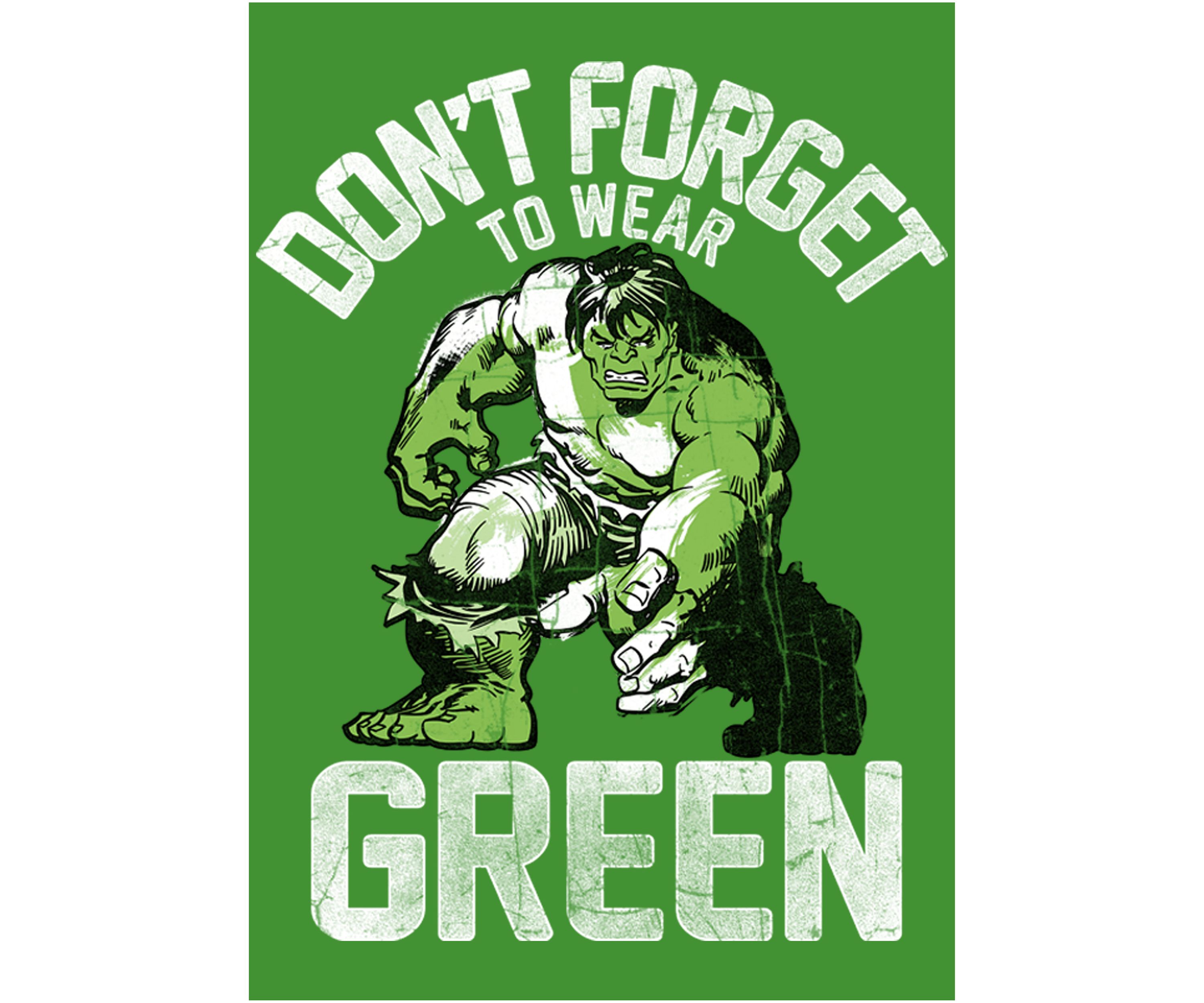 Boys 4-7  Hulk Wear Green Graphic T-Shirt