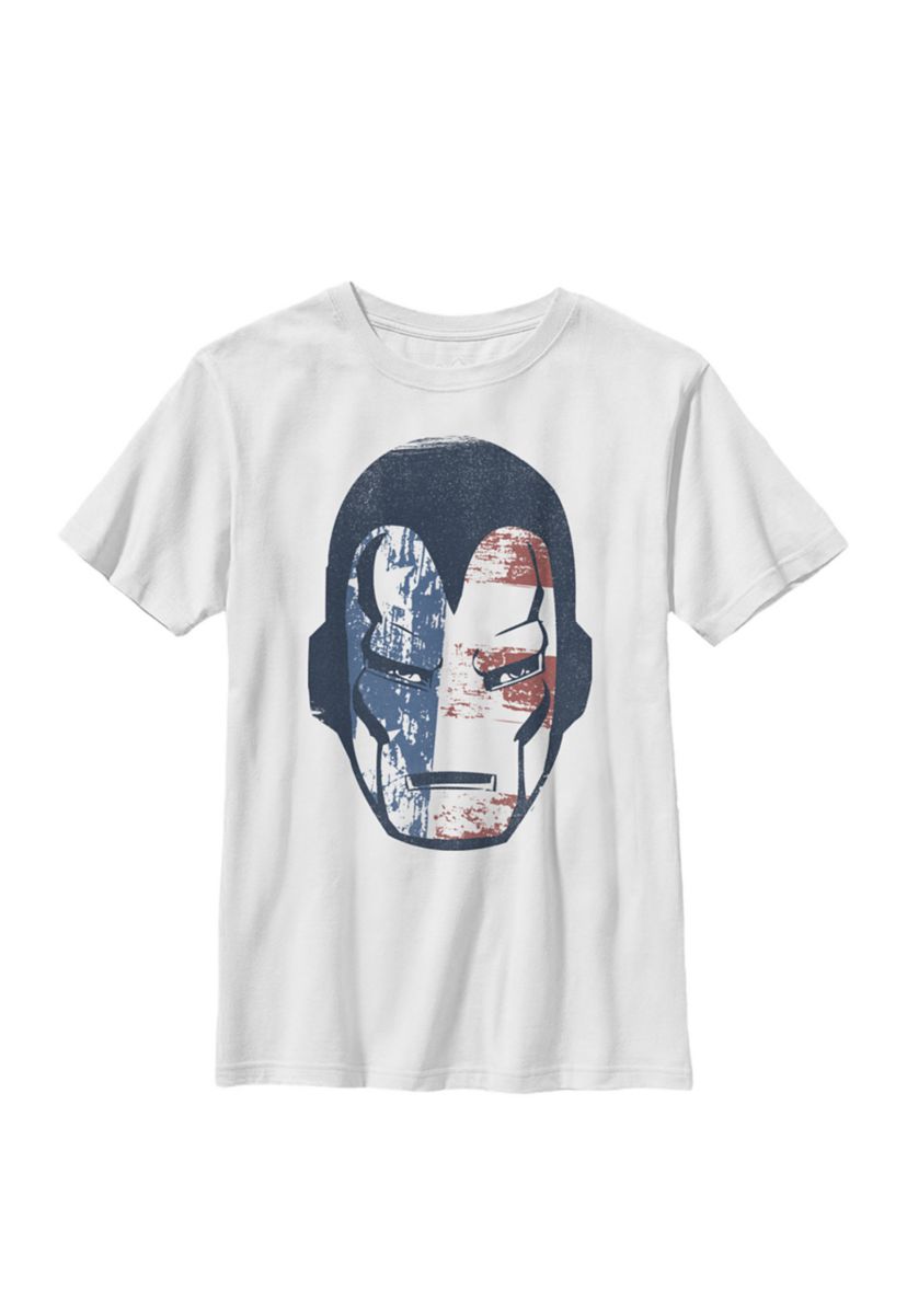 Boys 8-20 Iron Man American Flag Face Vintage Graphic T-Shirt