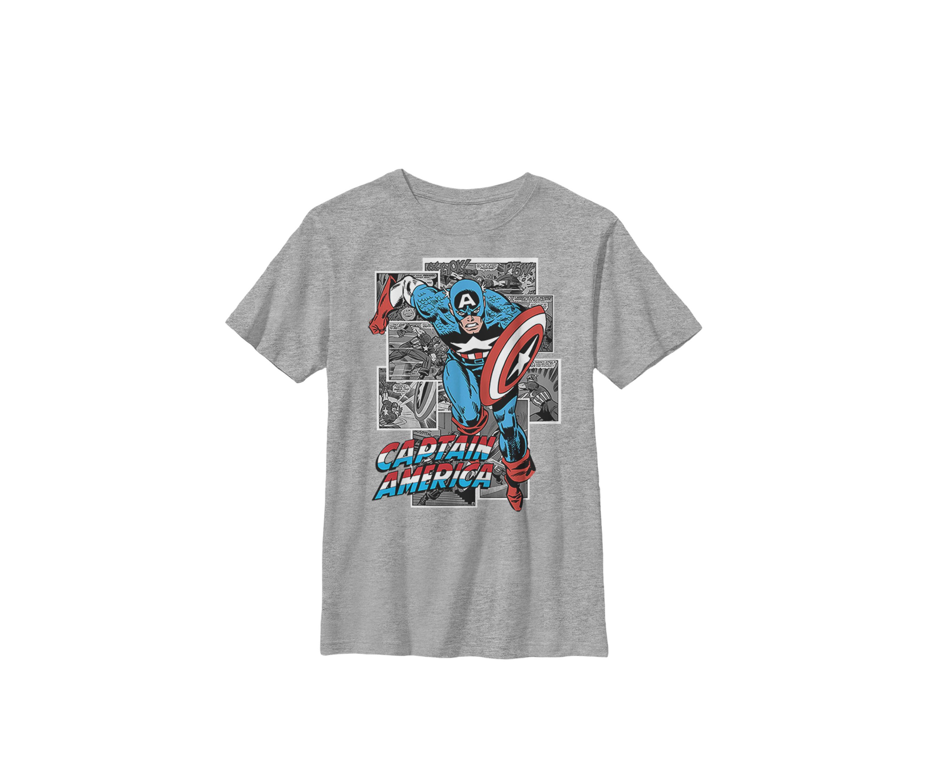 Boys 8-20 Avengers Captain America Classic Comic Art Graphic T-Shirt