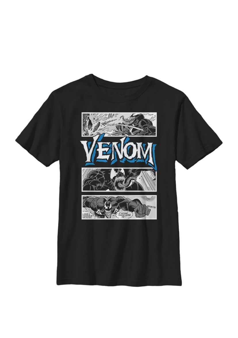 Boys 8-20 Venom Comic Book Illustrations Panel Graphic T-Shirt 