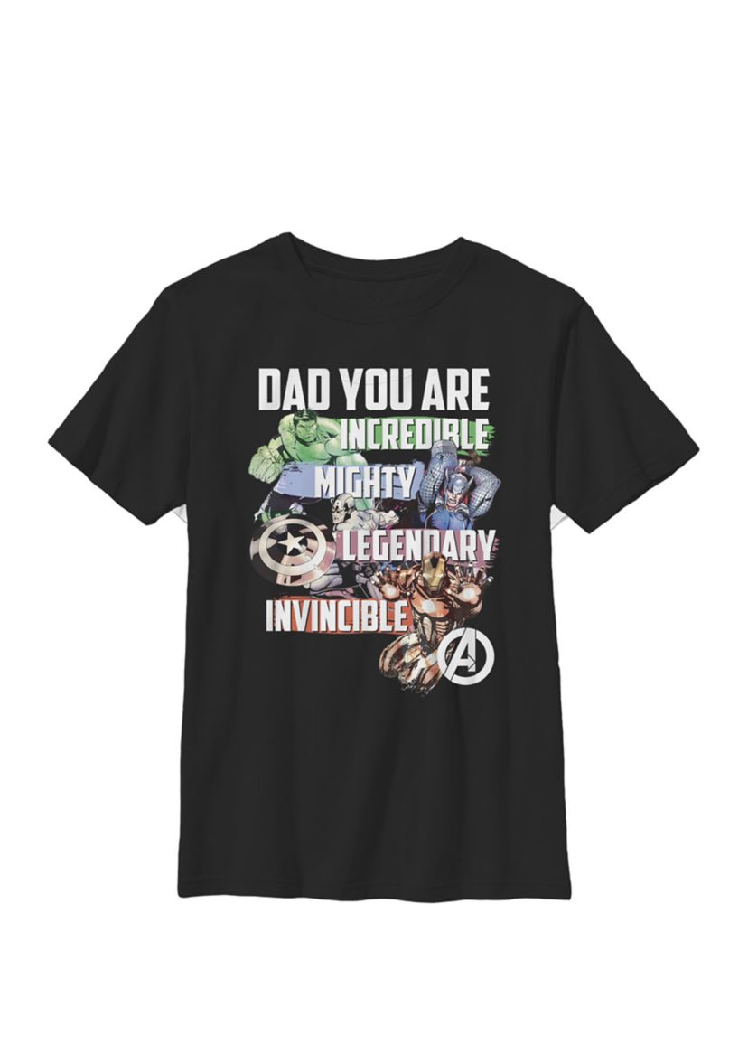 Boys 8-20 Avengers Dad You Are Incredible Graphic T-Shirt
