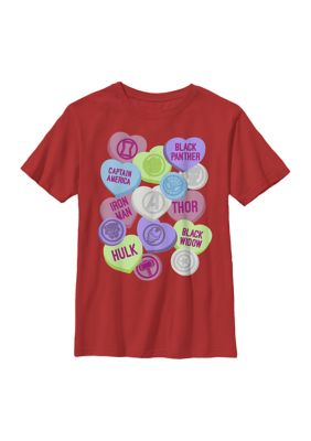 Marvel Kids Candy Icons Graphic T-Shirt, Red, Large