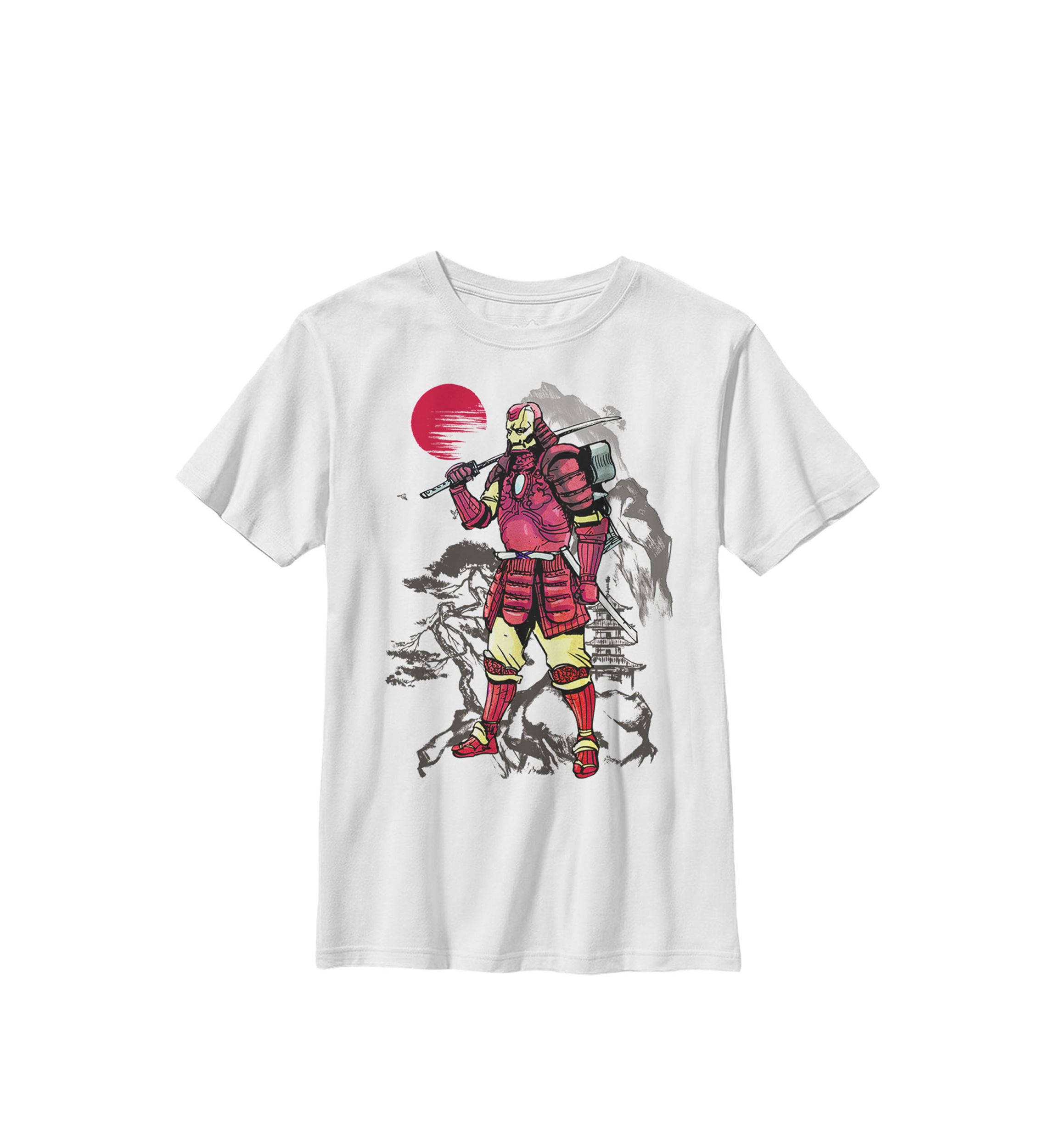 Boys 8-20 Iron Man Samurai Mountain Sunset Graphic T-Shirt