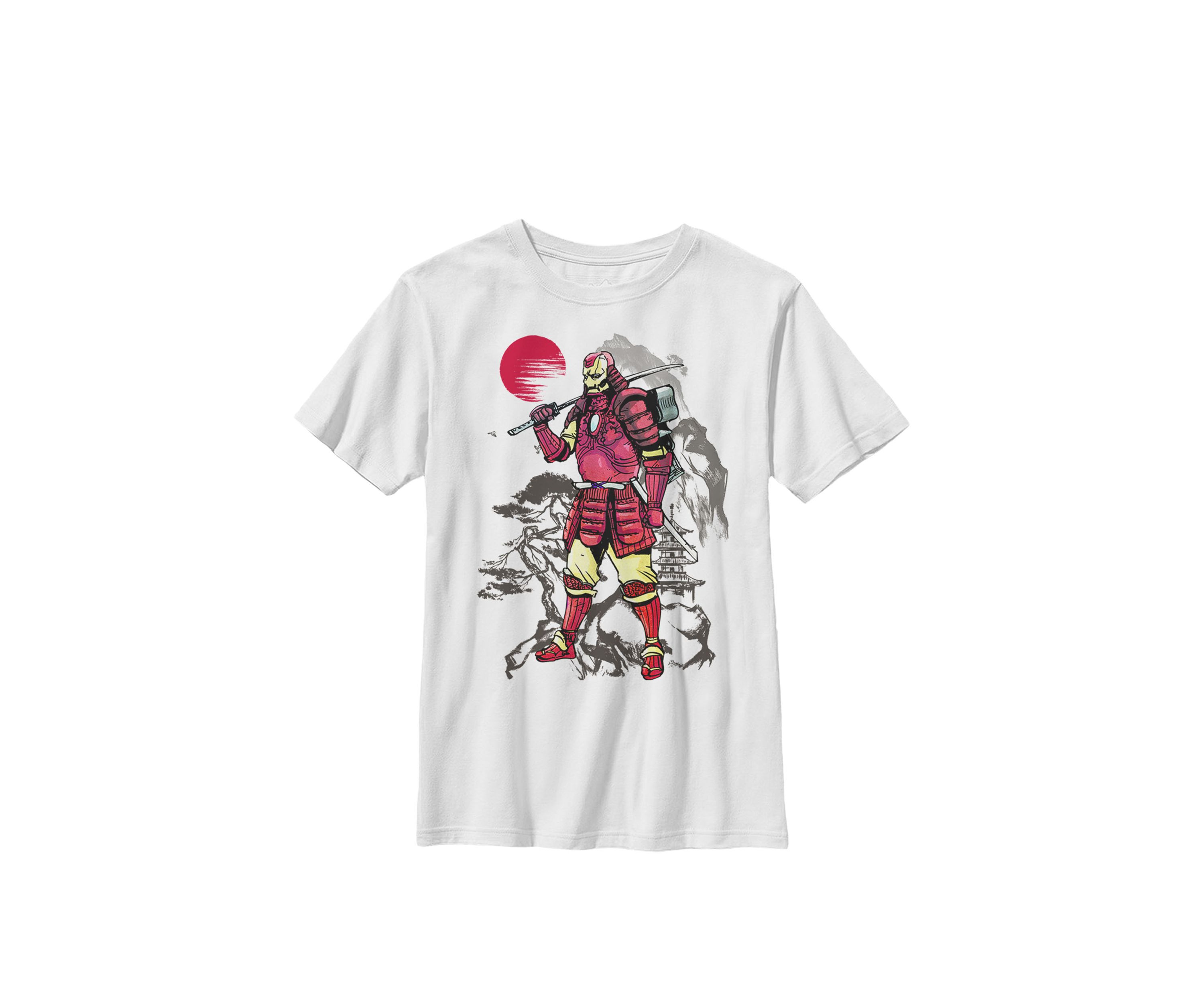 Boys 8-20 Iron Man Samurai Mountain Sunset Graphic T-Shirt