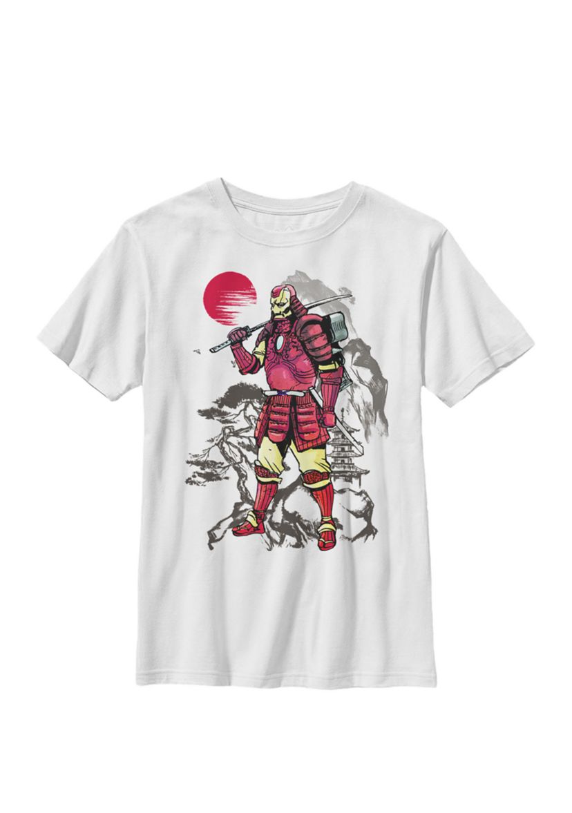 Boys 8-20 Iron Man Samurai Mountain Sunset Graphic T-Shirt